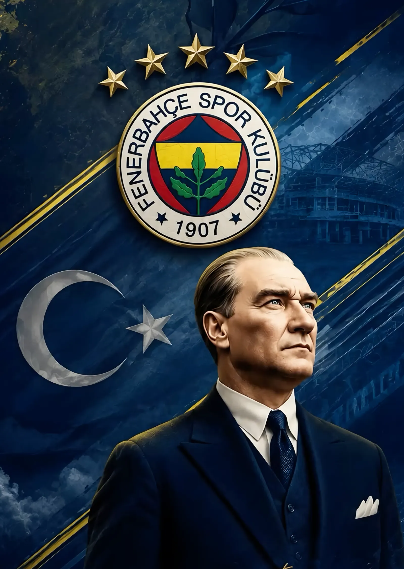 Atatürk ve Fenerbahçe: Ay Yıldızın Altında metal tablo