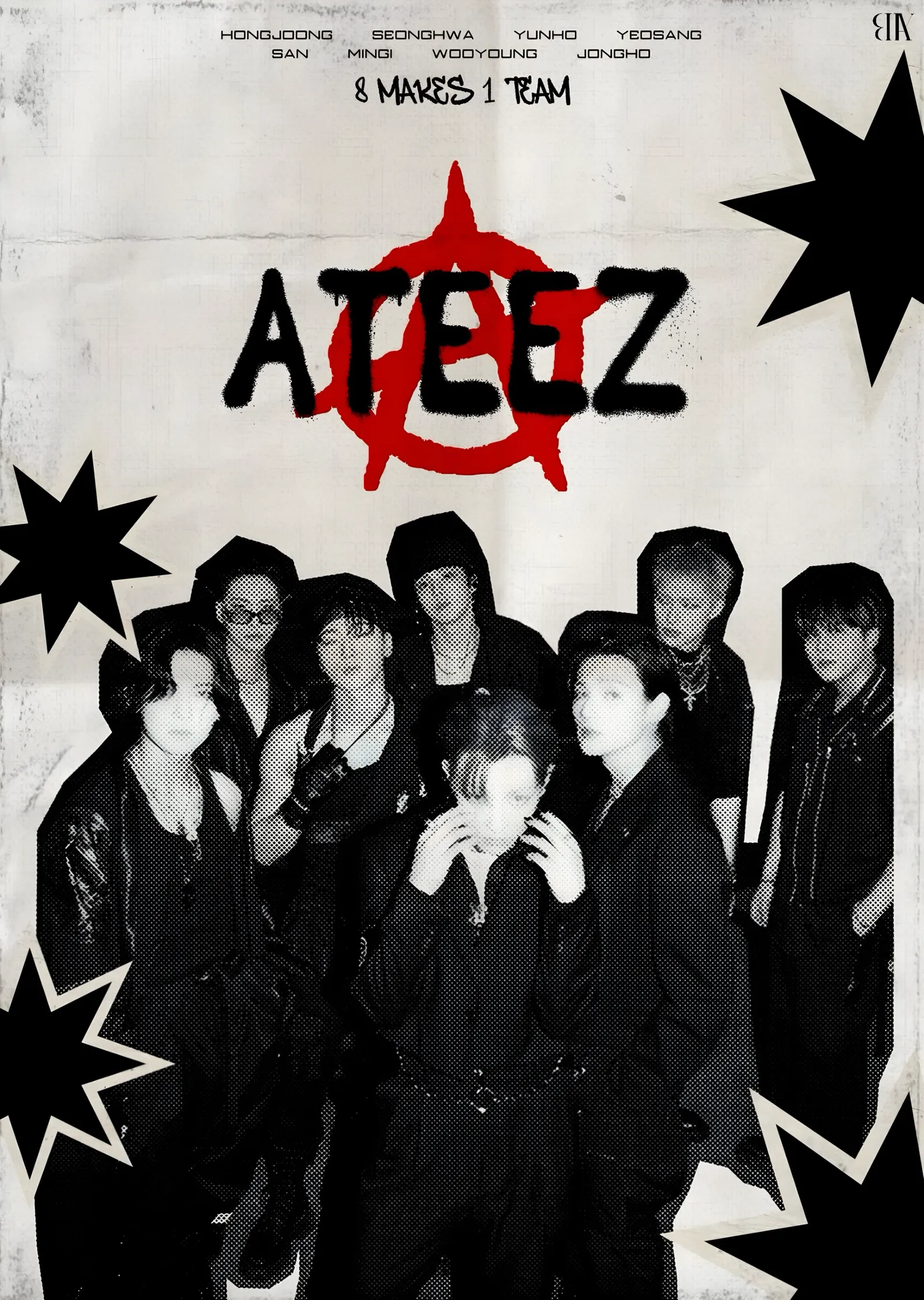 ATEEZ: 8 Makes 1 Team Yıldız Afişi metal tablo