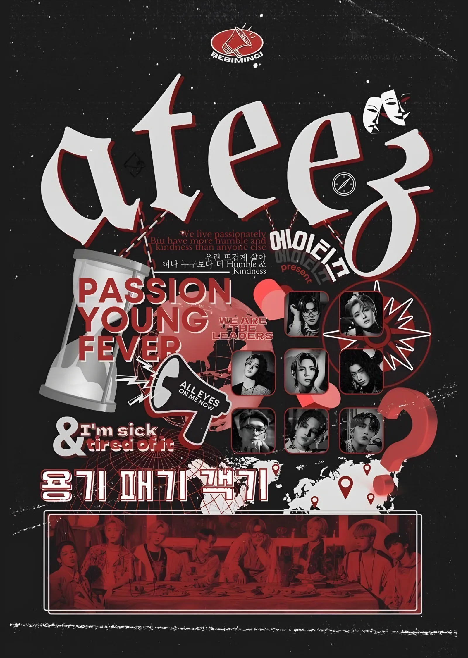 ATEEZ: Passion Young Fever Kolajı metal tablo