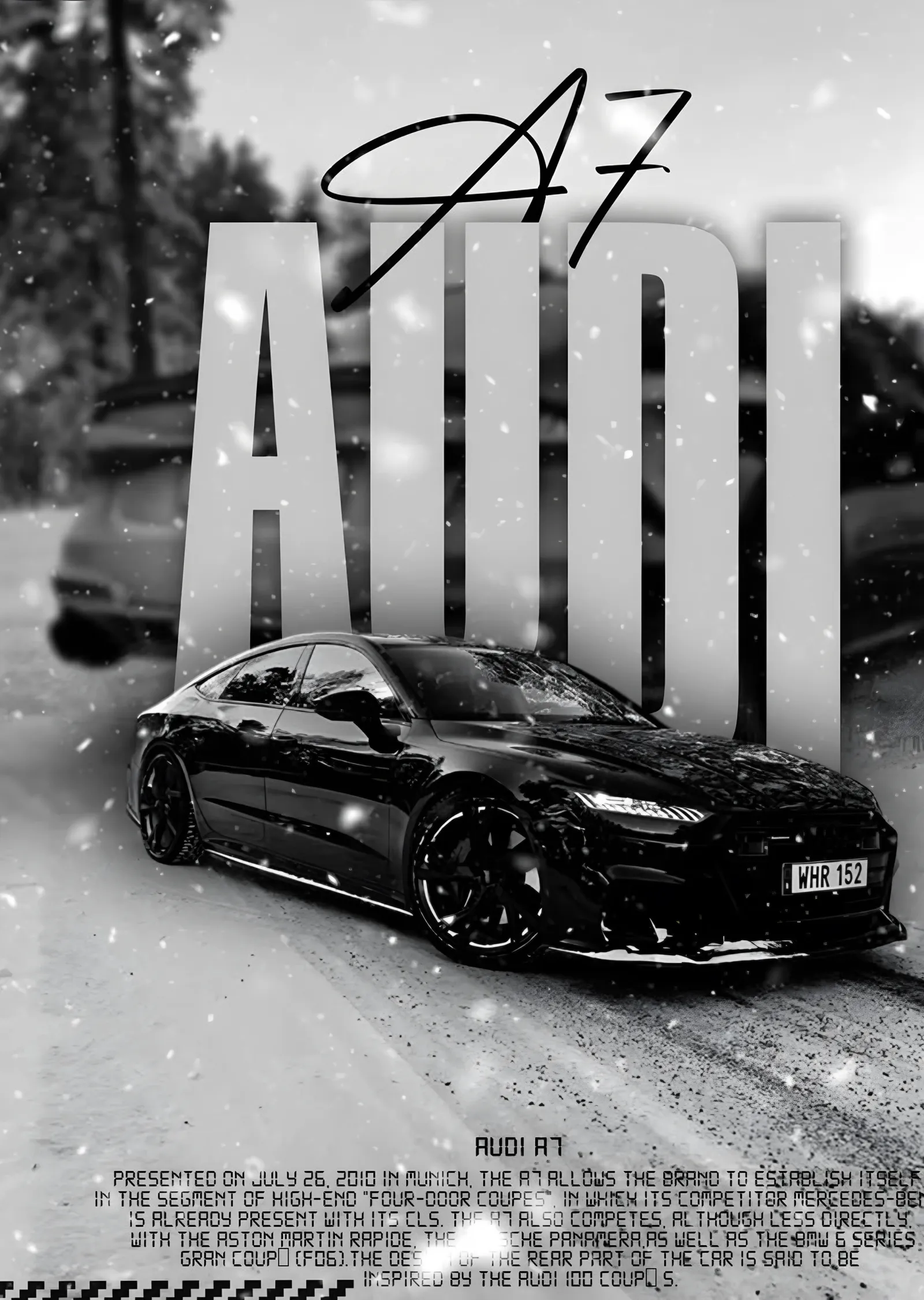 Audi A7 Karda metal tablo