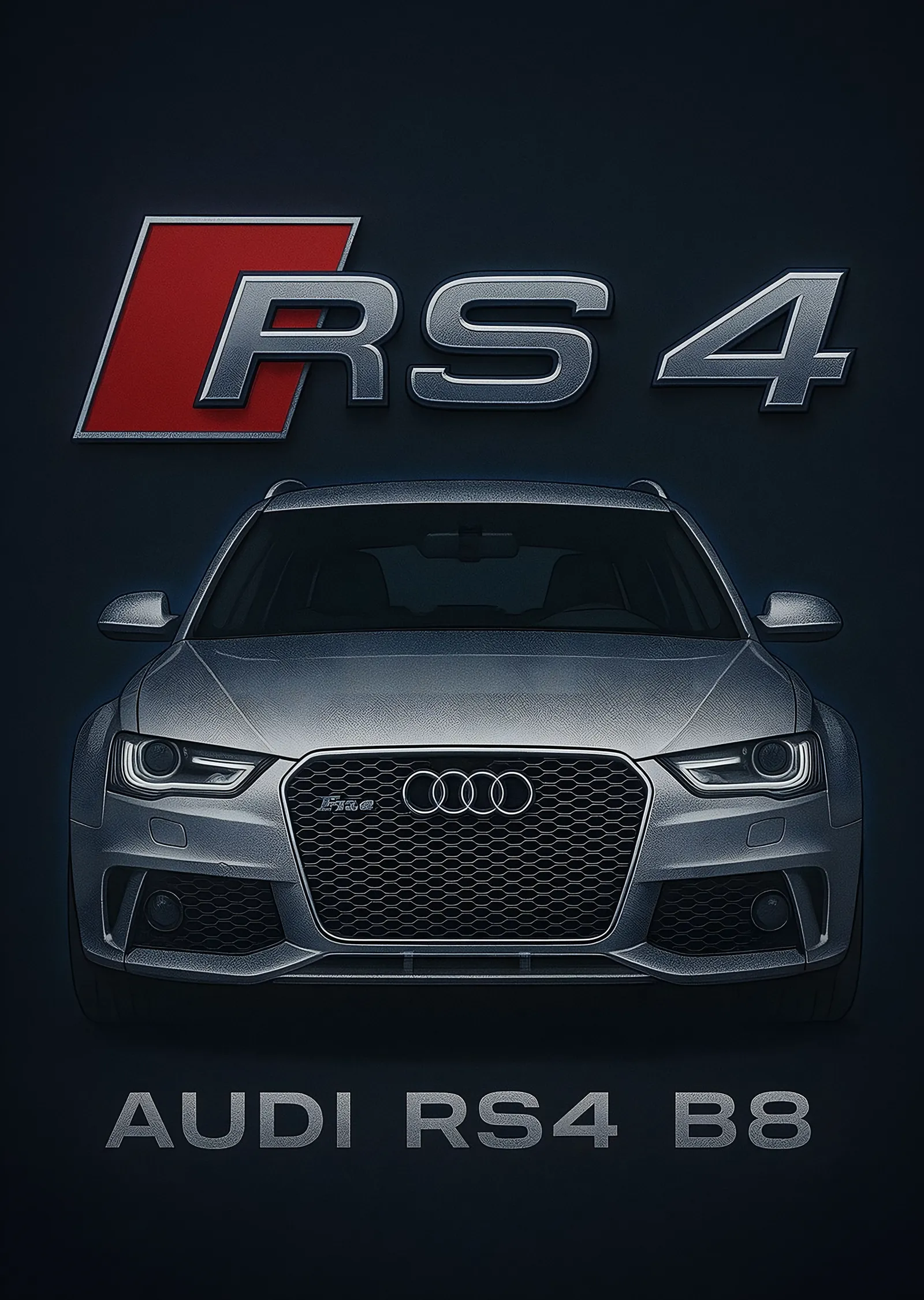 Audi RS4 B8 Ön Görünüm metal tablo