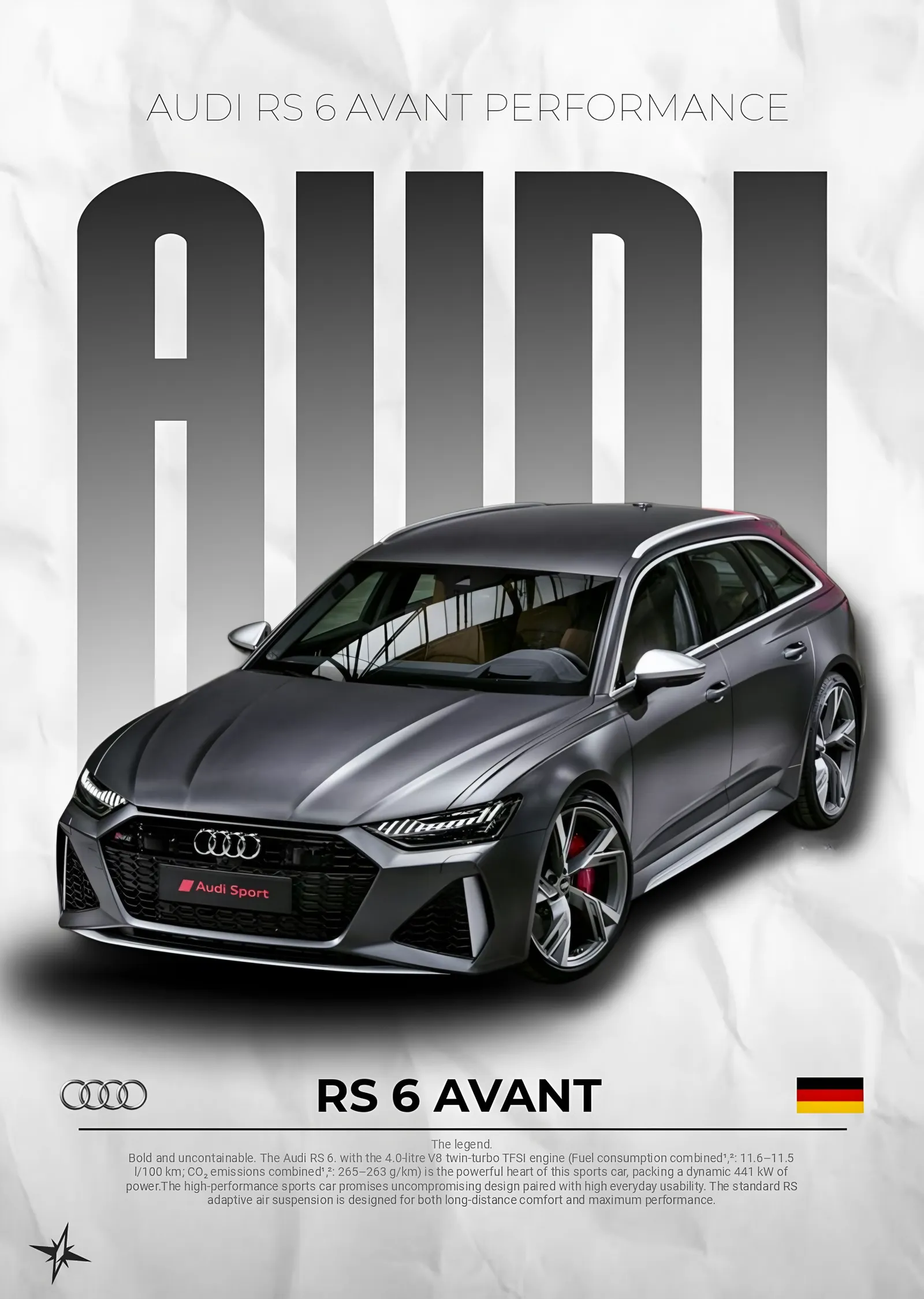 Audi RS6 Avant Performance metal tablo