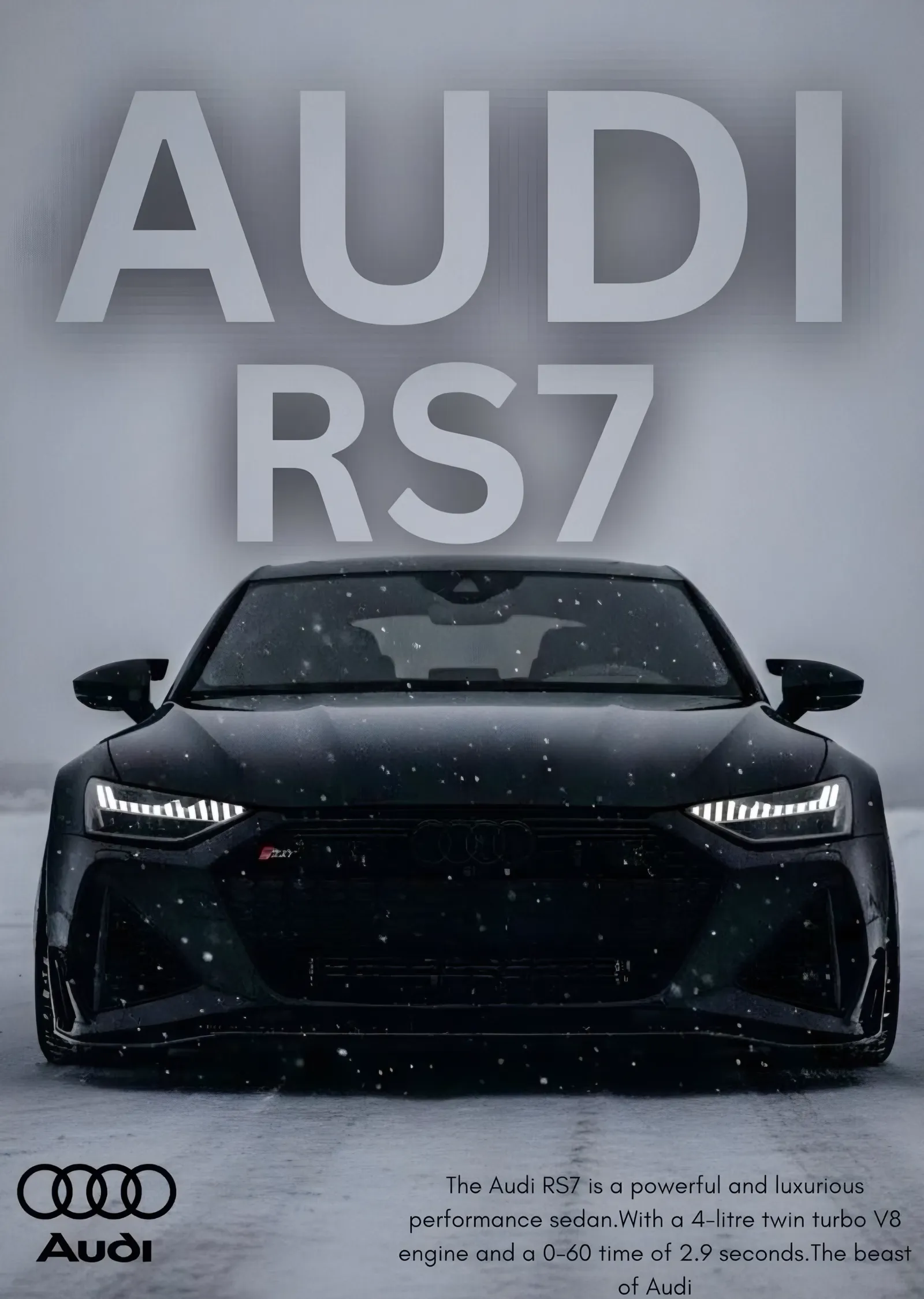 Audi RS7 Kar Tanesi metal tablo