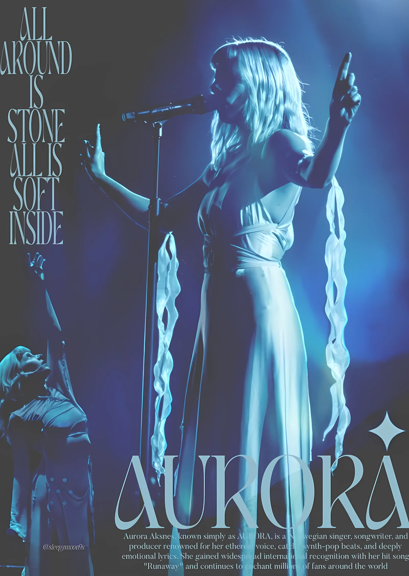 AURORA: Işıklı Konser Çizimi metal tablo