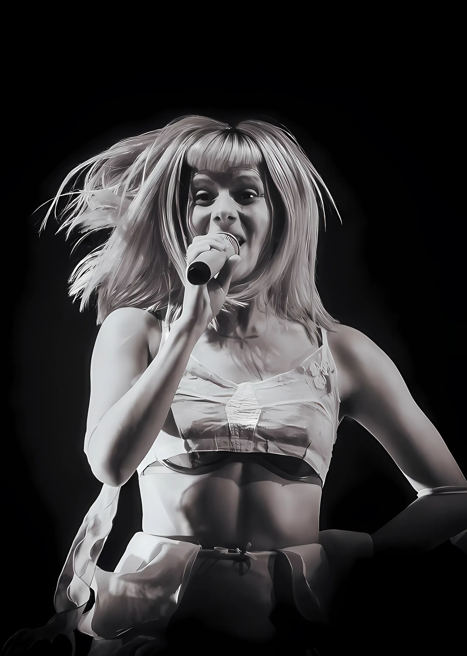 AURORA: Siyah Beyaz Konser Karesi metal tablo