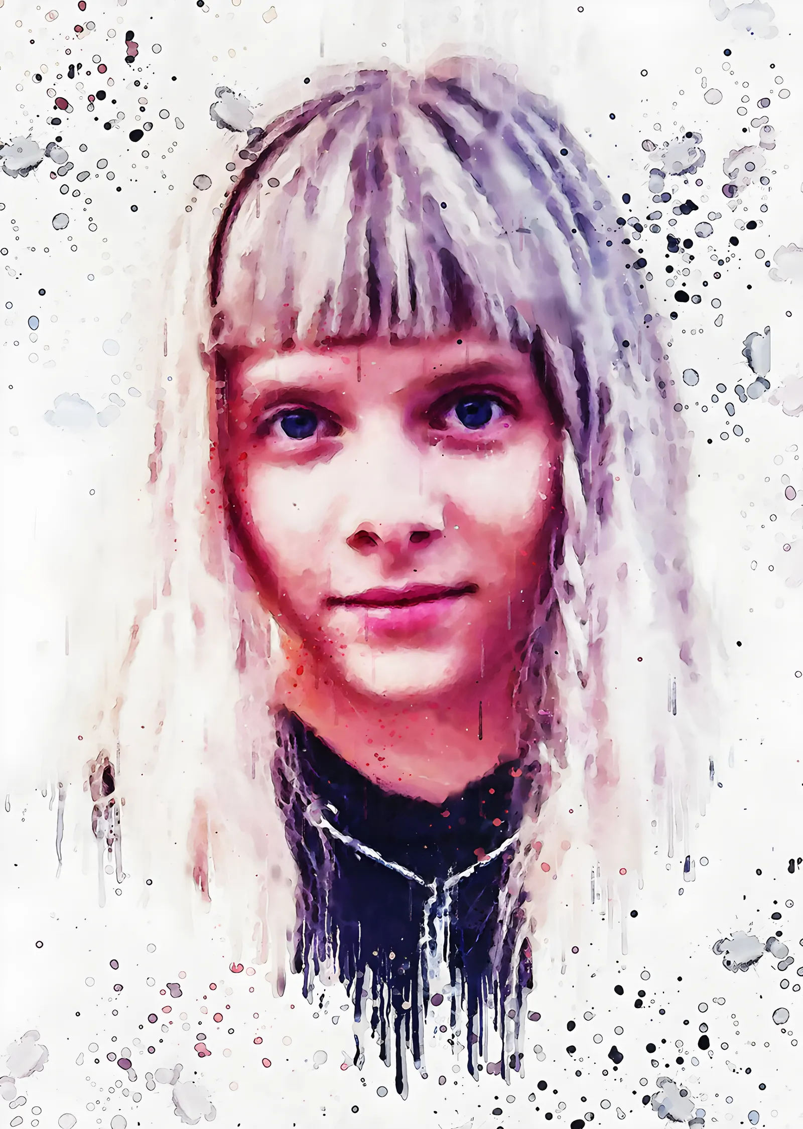 AURORA: Suluboya Portre metal tablo