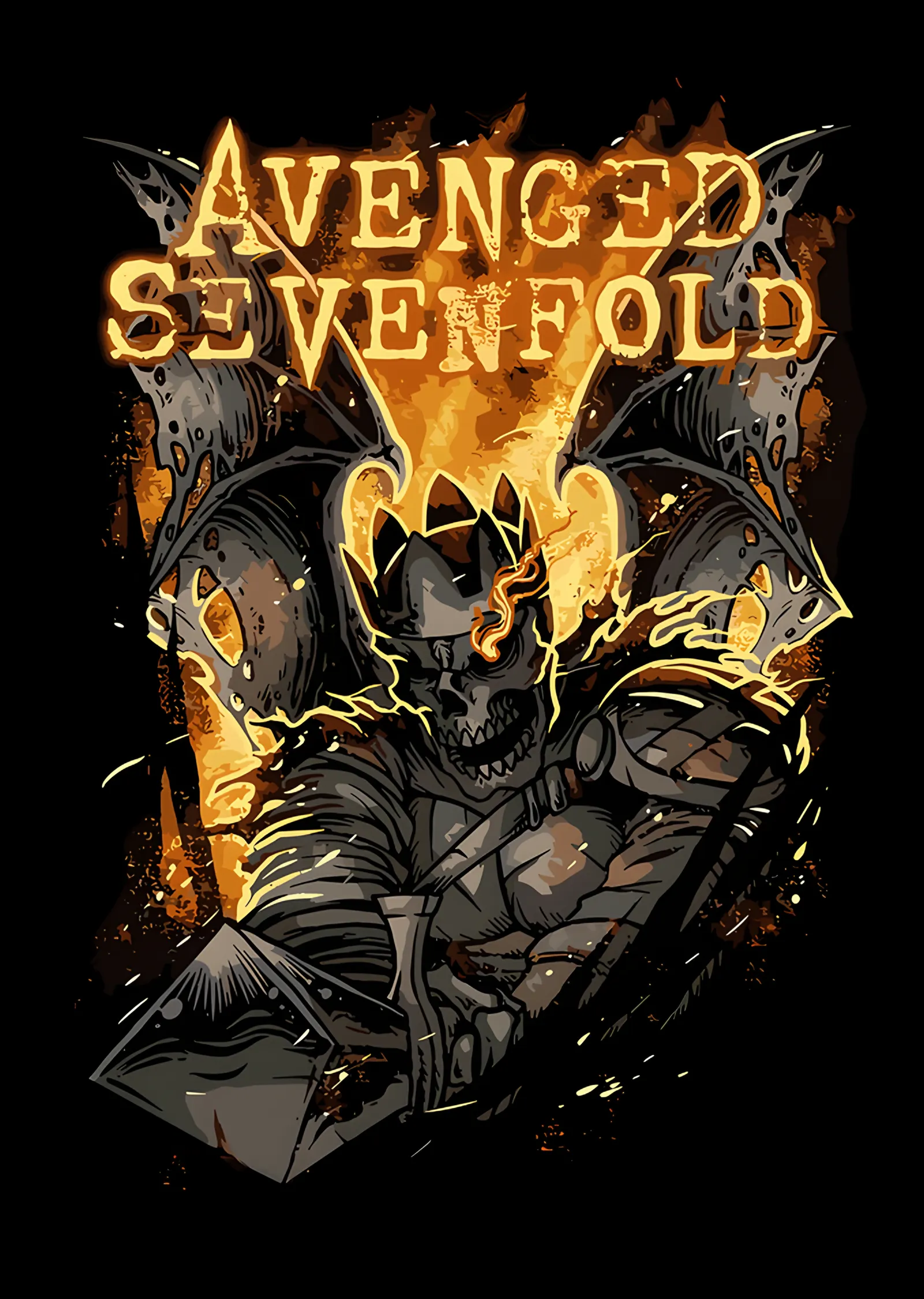 Avenged Sevenfold Altın Zırh metal tablo