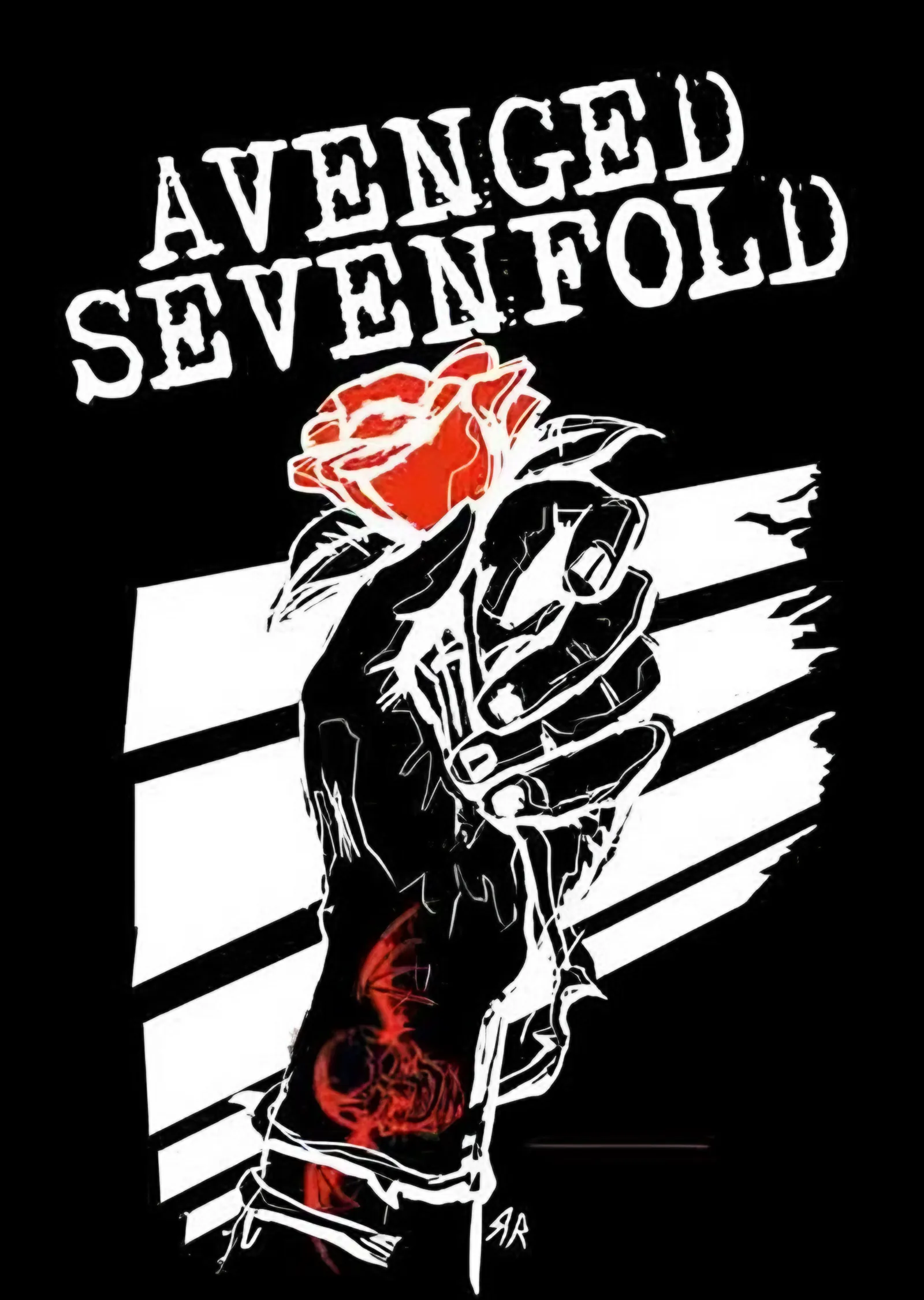 Avenged Sevenfold - Gül ve Yumruk metal tablo