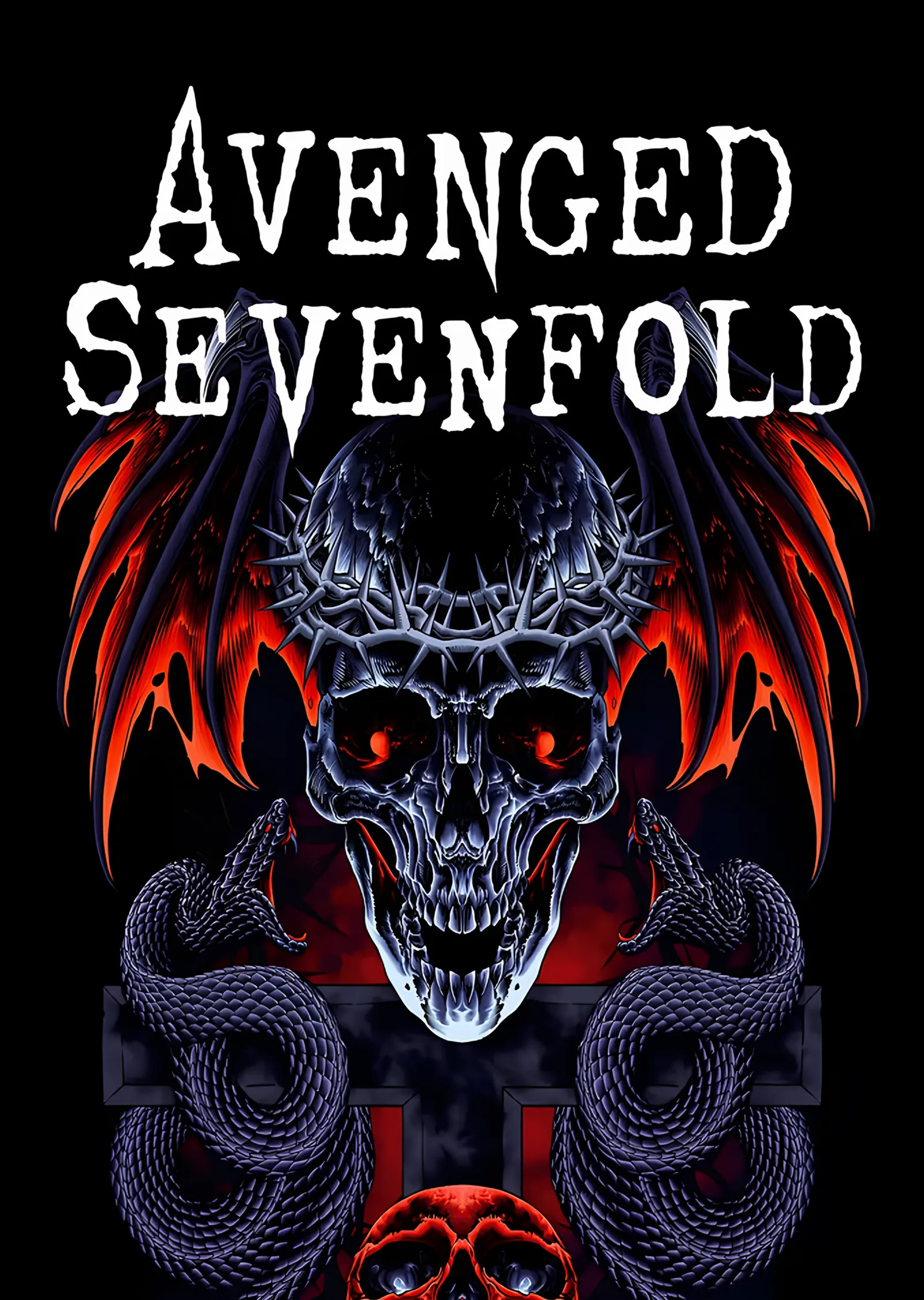 Avenged Sevenfold Kanatlı Kafatası metal tablo