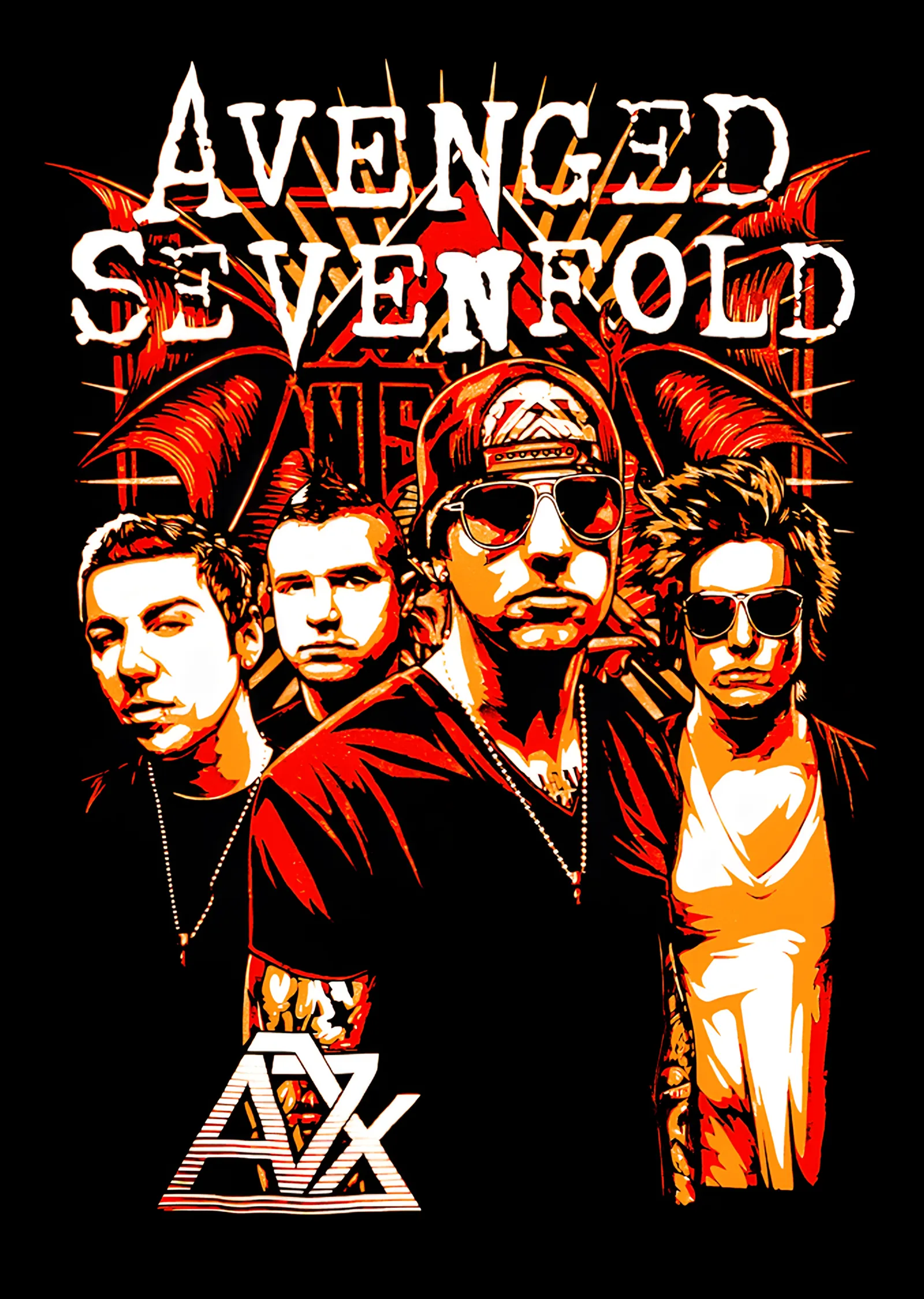 Avenged Sevenfold Kırmızı Portreler metal tablo