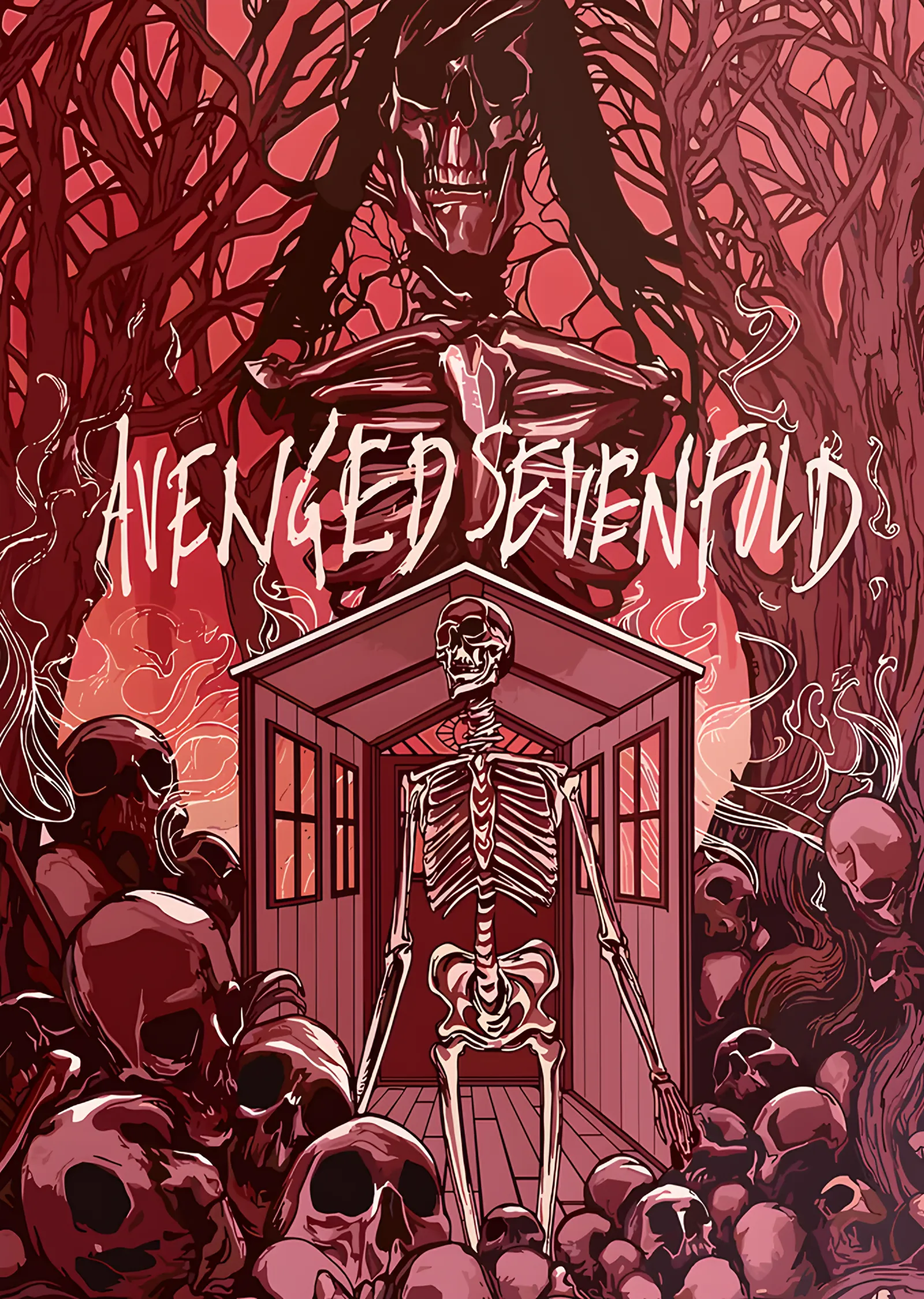 Avenged Sevenfold Pembe Kabin metal tablo