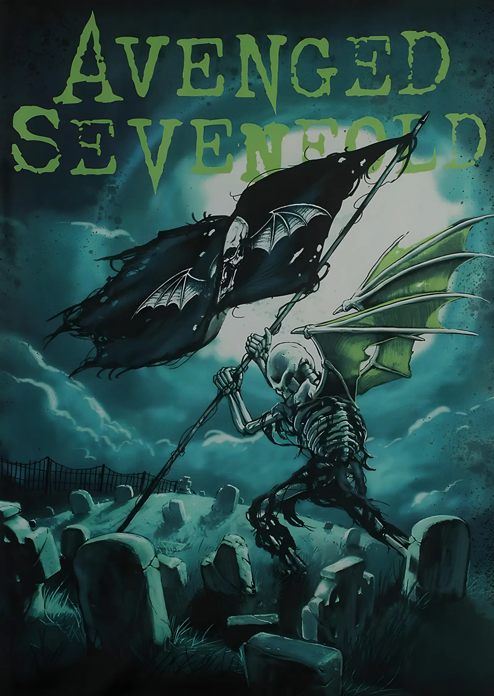 Avenged Sevenfold Yeşil Sancak metal tablo