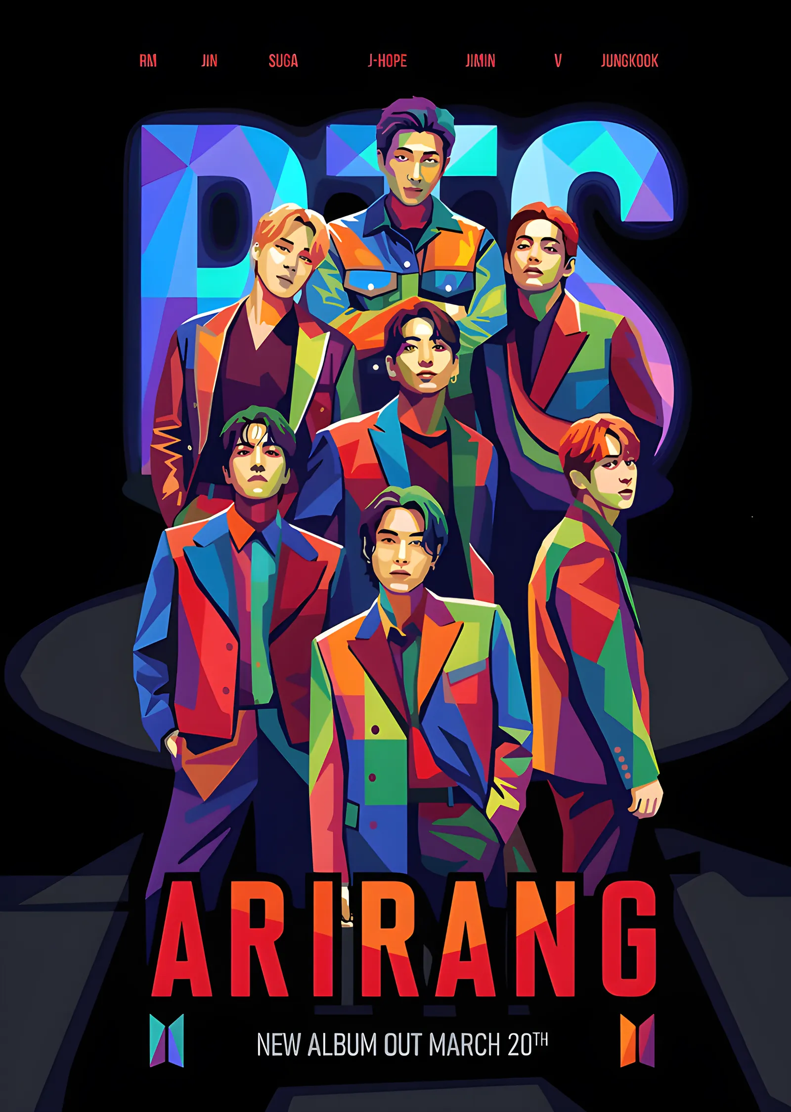 BTS: Arirang Kolaj metal tablo