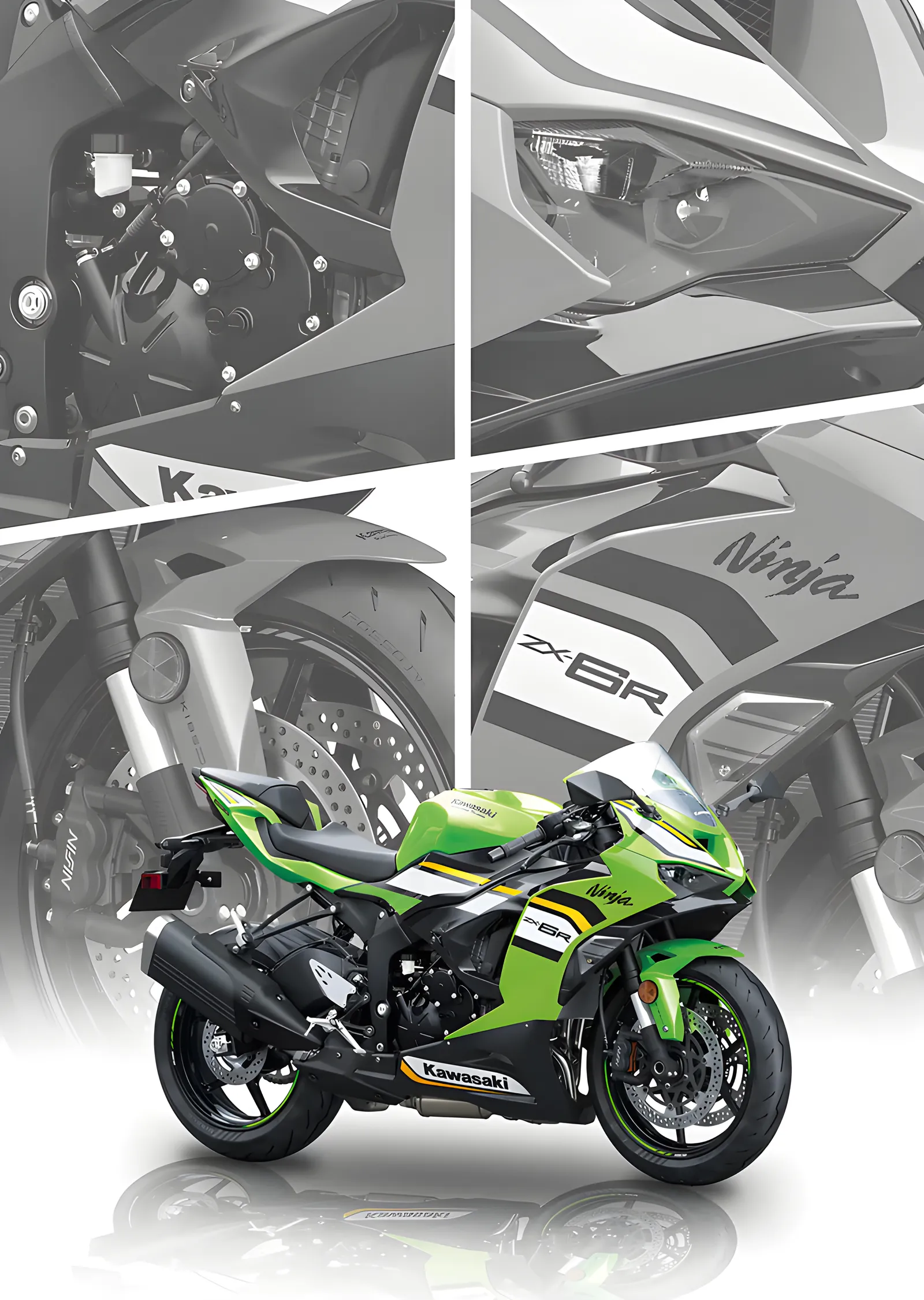 Kawasaki Ninja ZX-6R - Kırık Cam Etkisi metal tablo