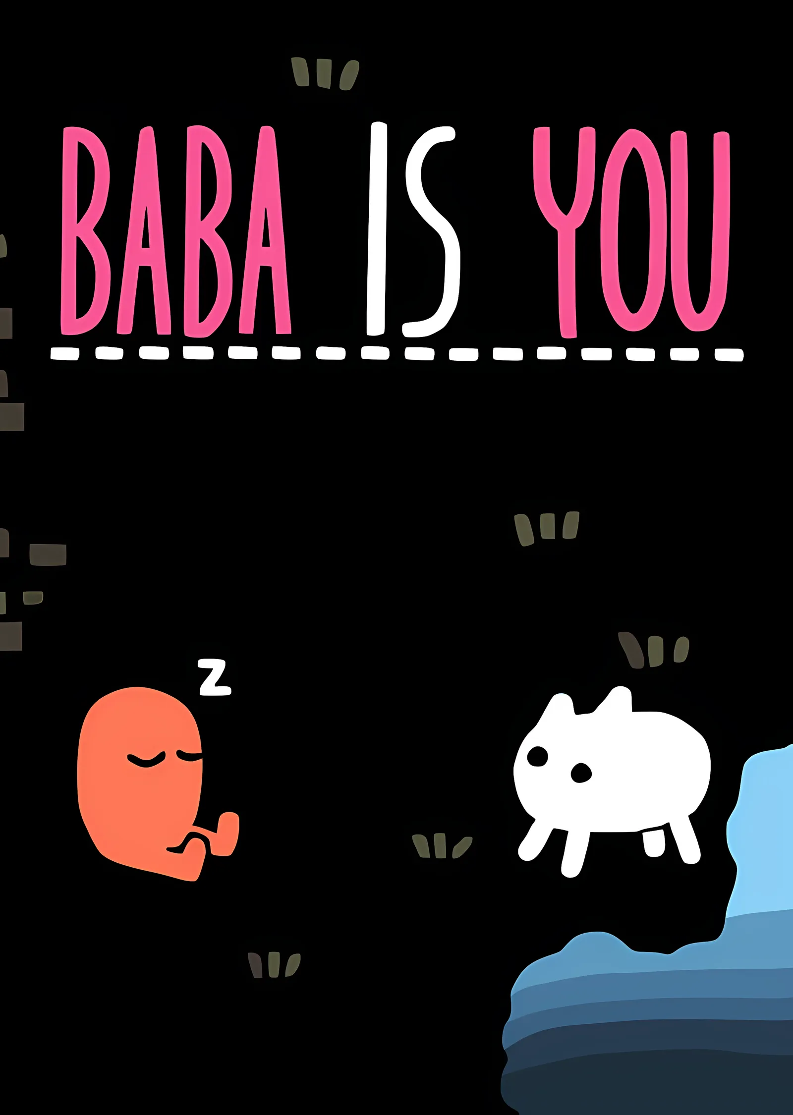 Baba Is You: Siyah Zeminde Uyuyan Fasulye metal tablo