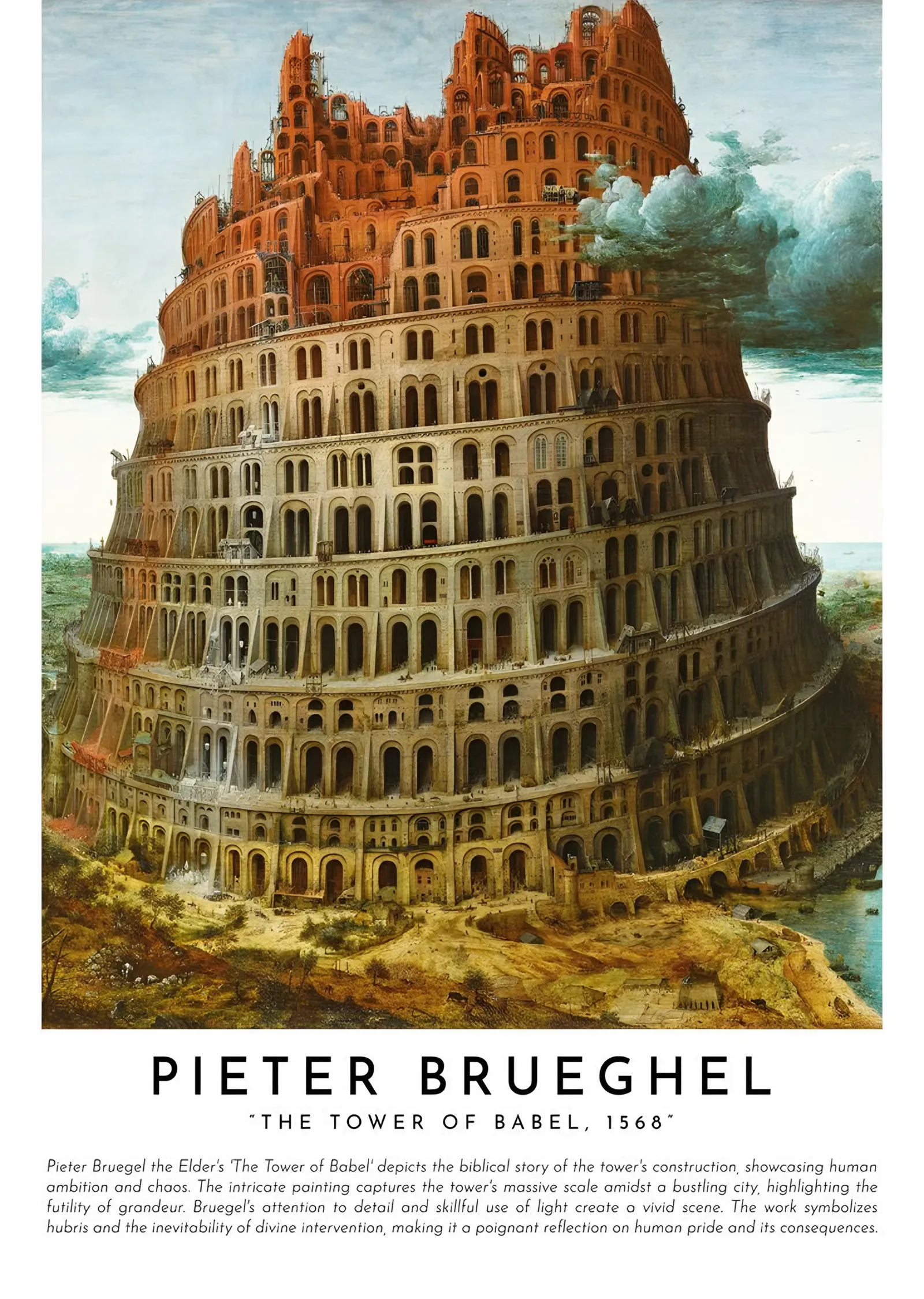 Babil Kulesi 1568 - Pieter Bruegel the Elder metal tablo