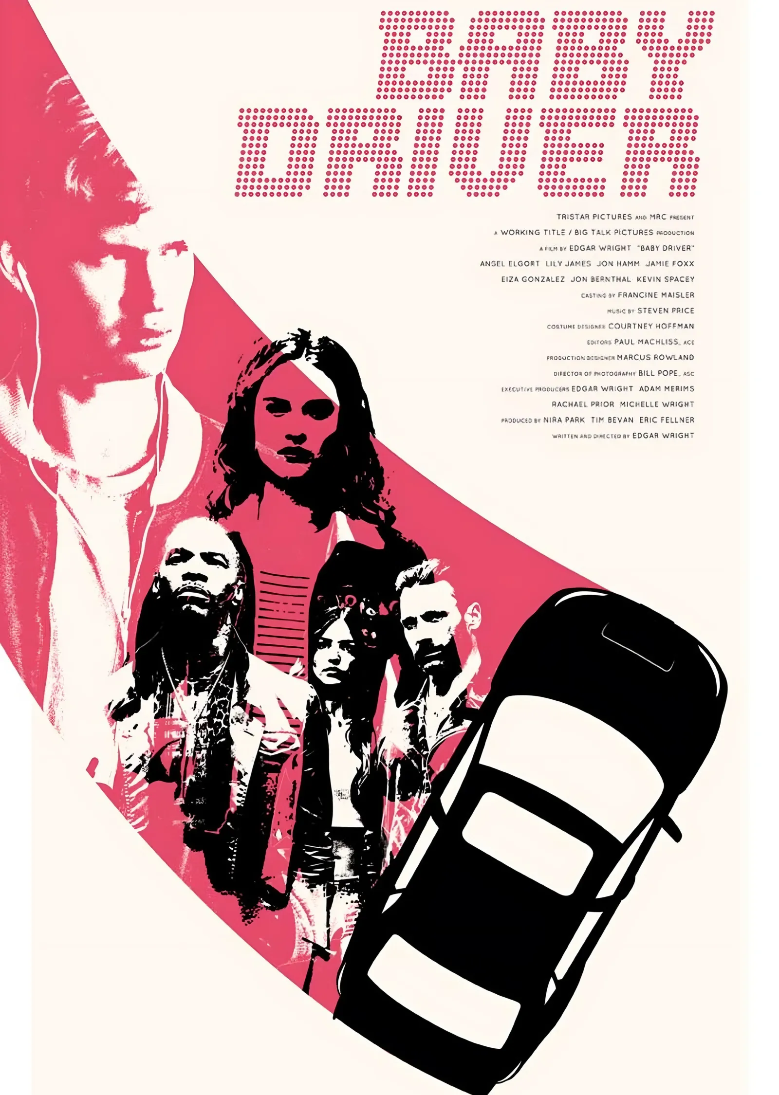Baby Driver Grafik Afiş metal tablo