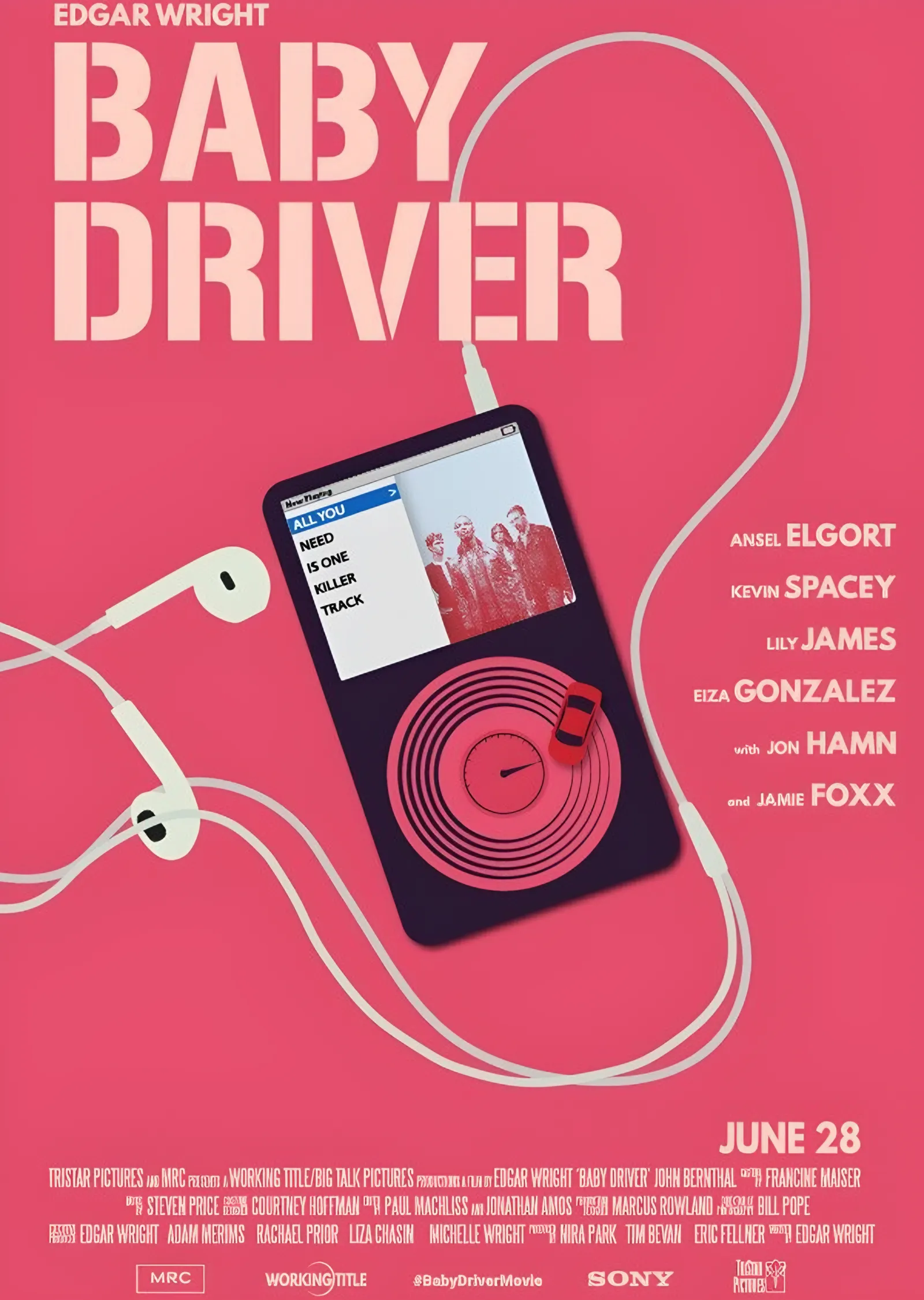 Baby Driver Kulaklık ve Çalar metal tablo