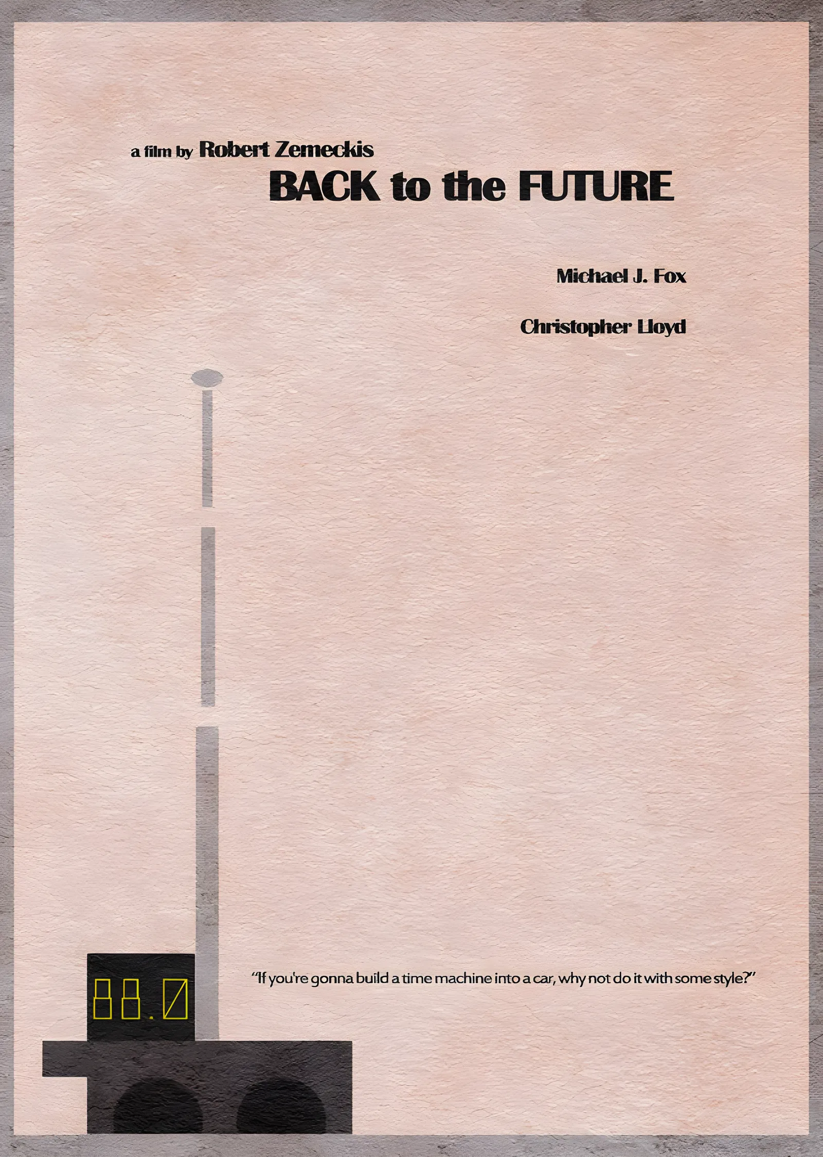 Back to the Future: Minimal Saat Kulesi metal tablo