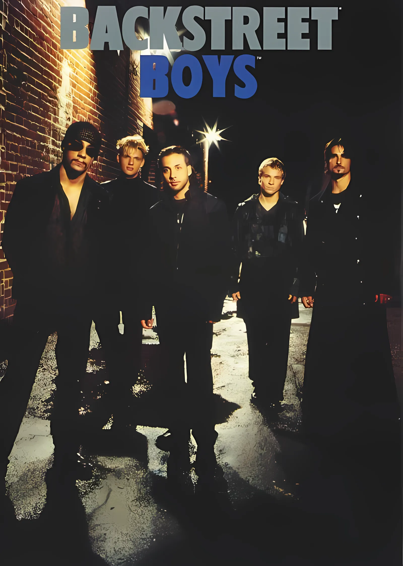 Backstreet Boys: Tuğla Duvar Önünde metal tablo