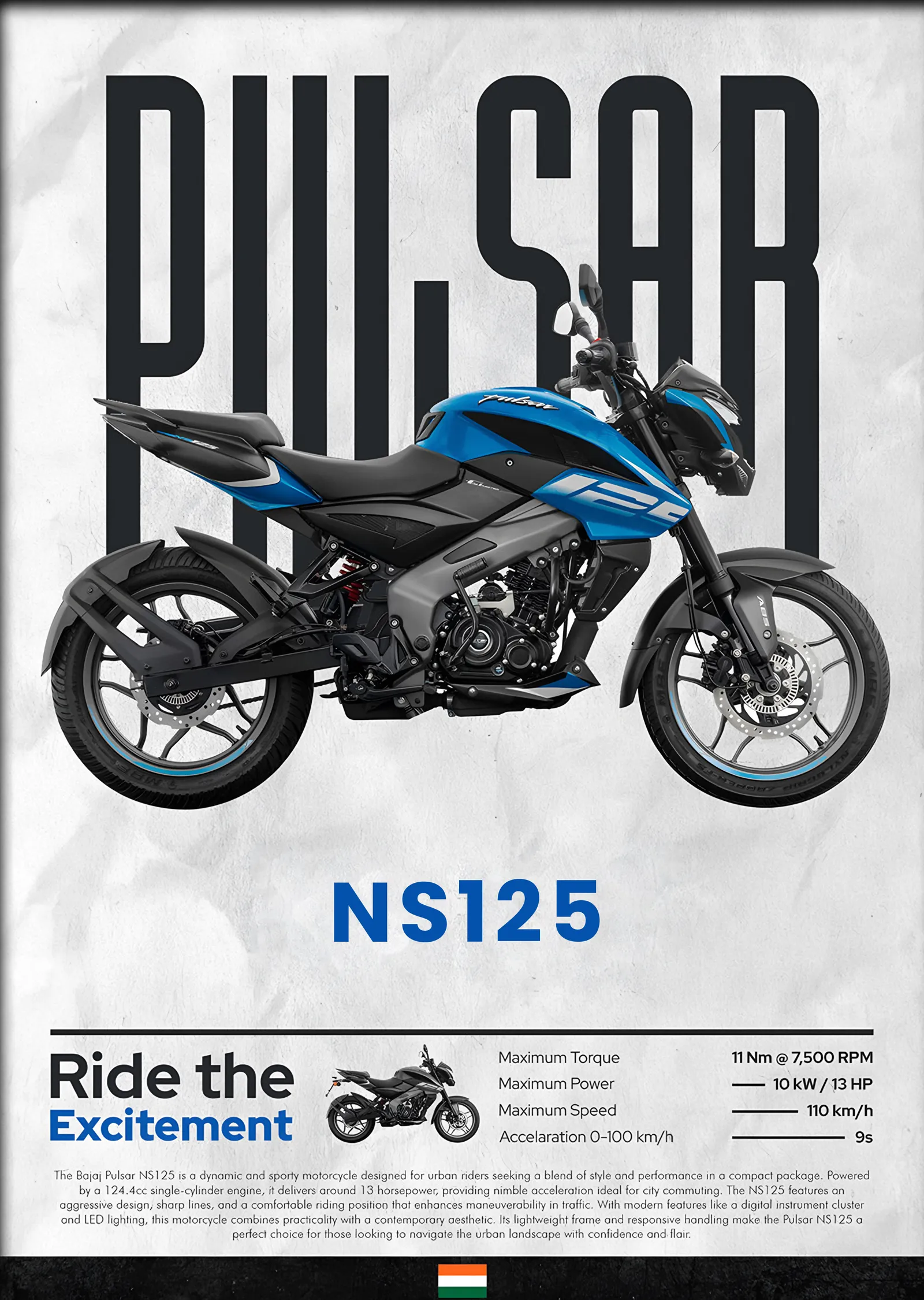 Bajaj Pulsar NS125 metal tablo