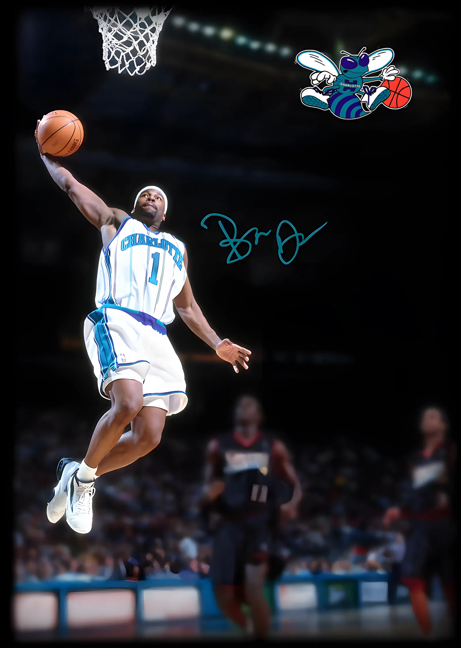 Baron Davis - Charlotte Hornets metal tablo