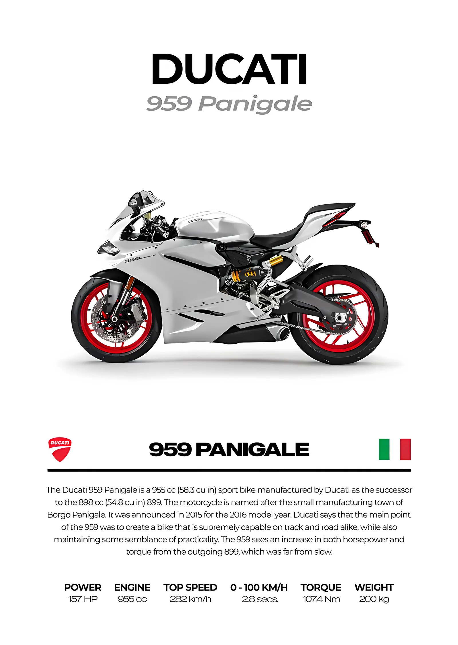 Ducati 959 Panigale metal tablo