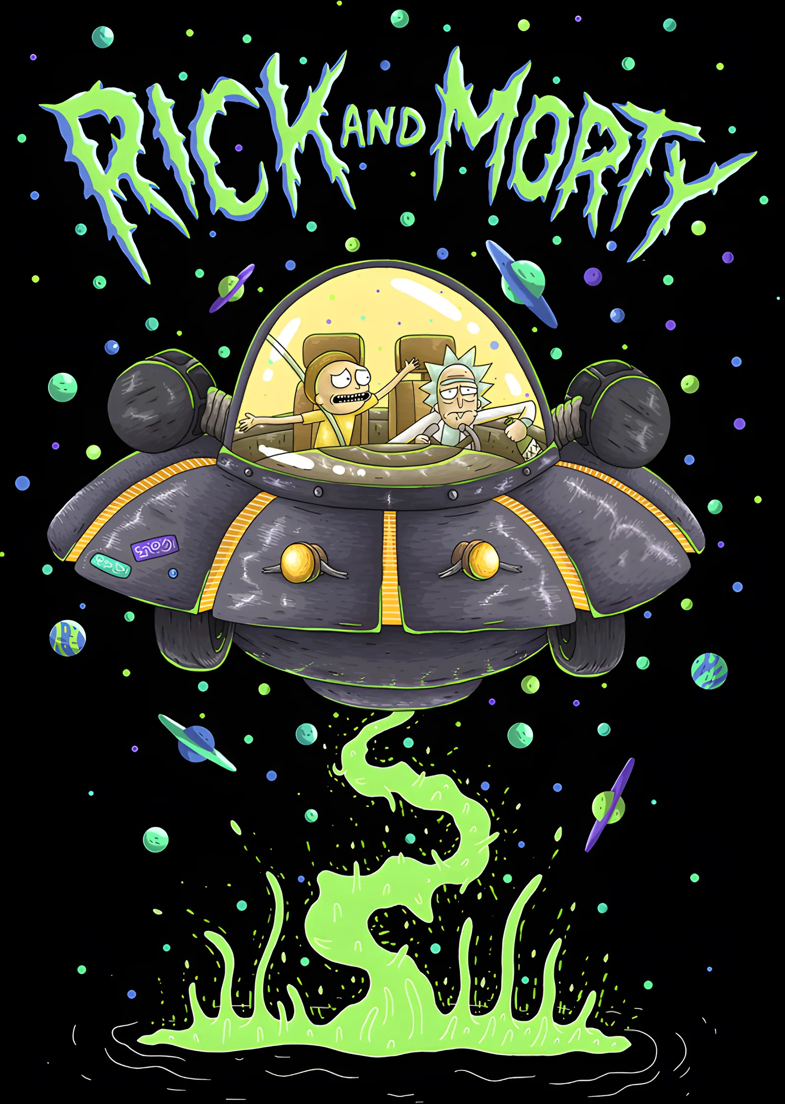 Rick and Morty metal tablo