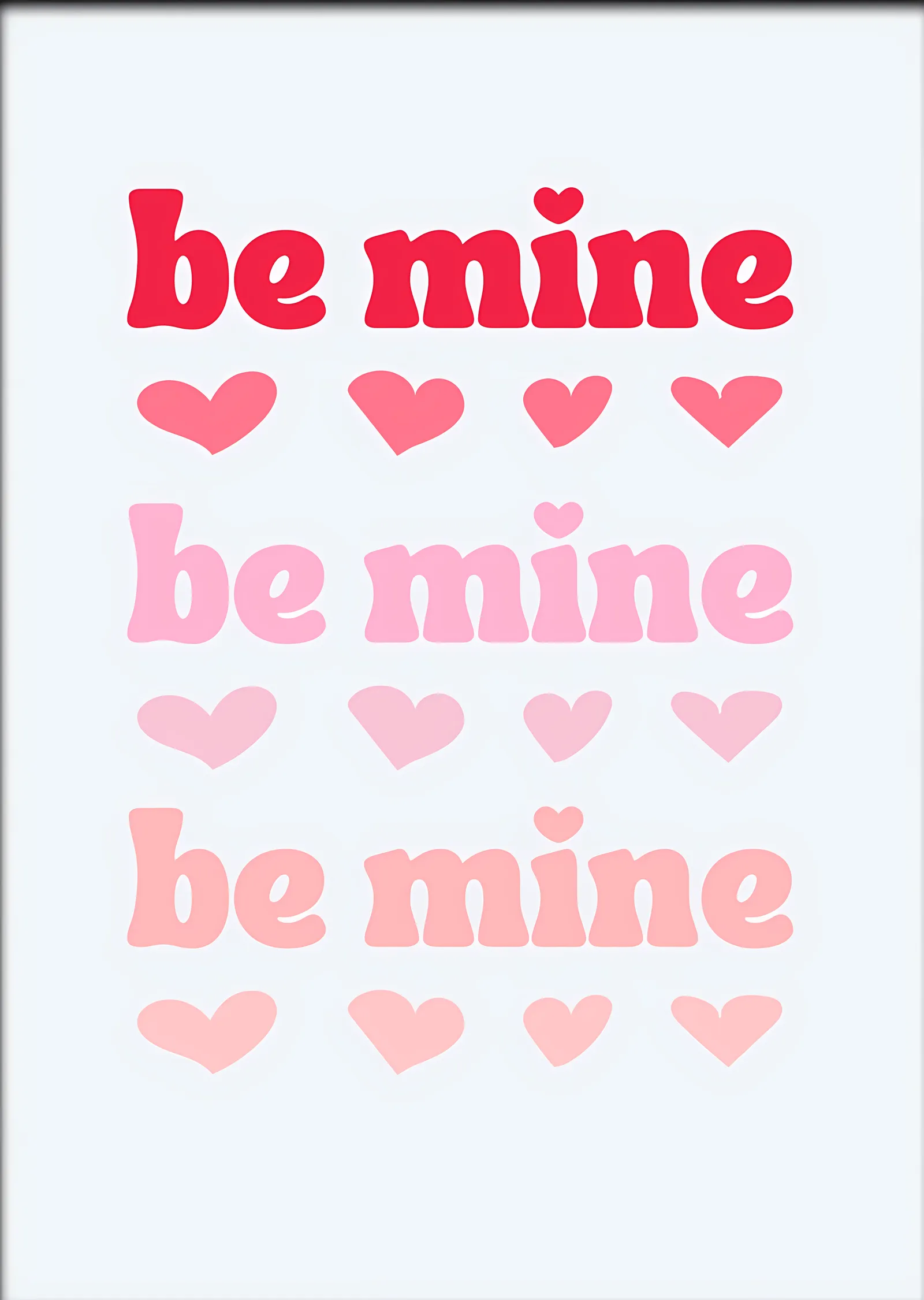 Be Mine Kalp Satırları metal tablo