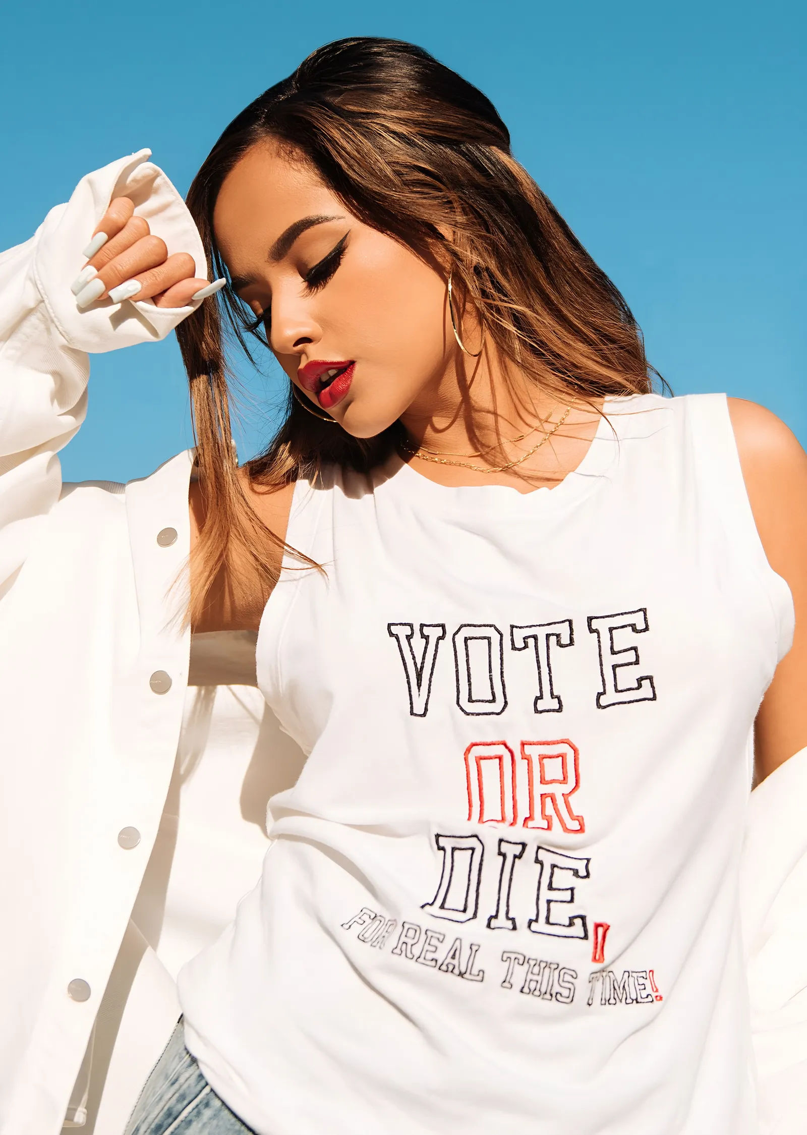 Becky G - Vote or Die metal tablo