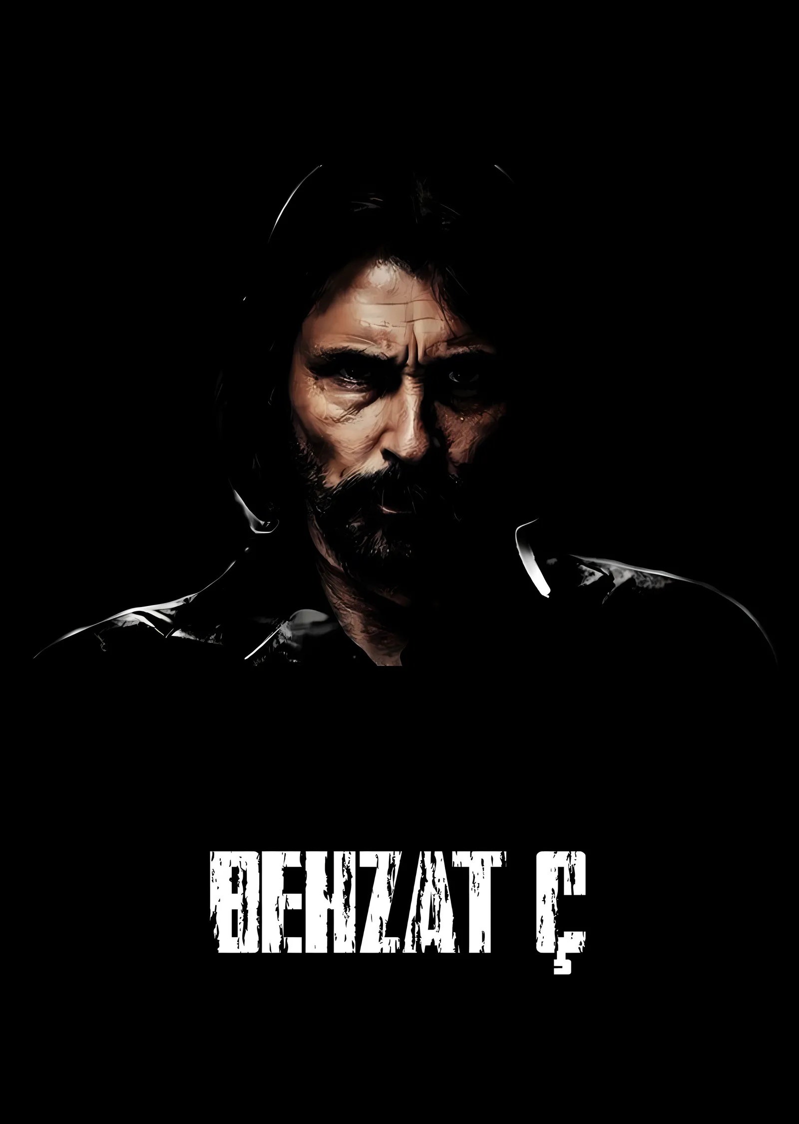 Behzat Ç.: Siyah Zeminde Afiş metal tablo
