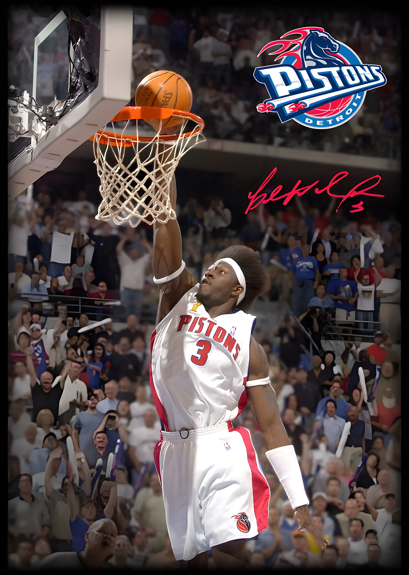 Ben Wallace - Detroit Pistons metal tablo