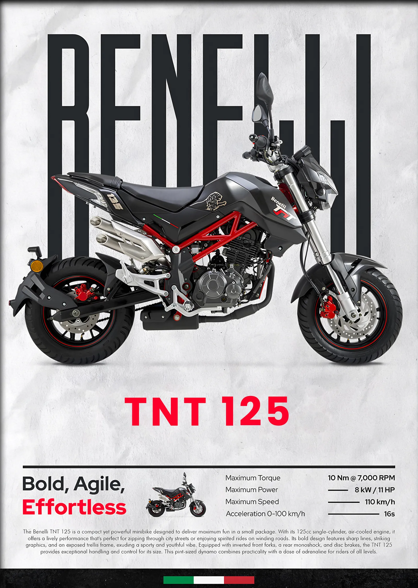 Benelli TNT 125 metal tablo