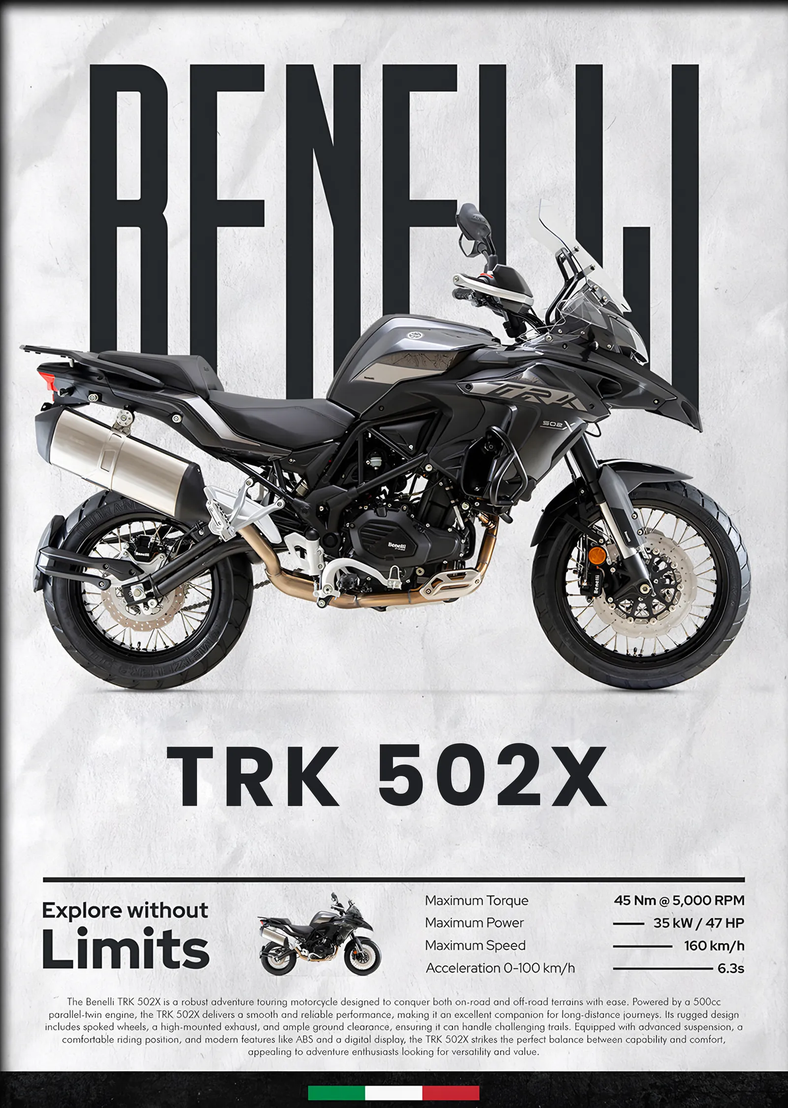 Benelli TRK 502X metal tablo