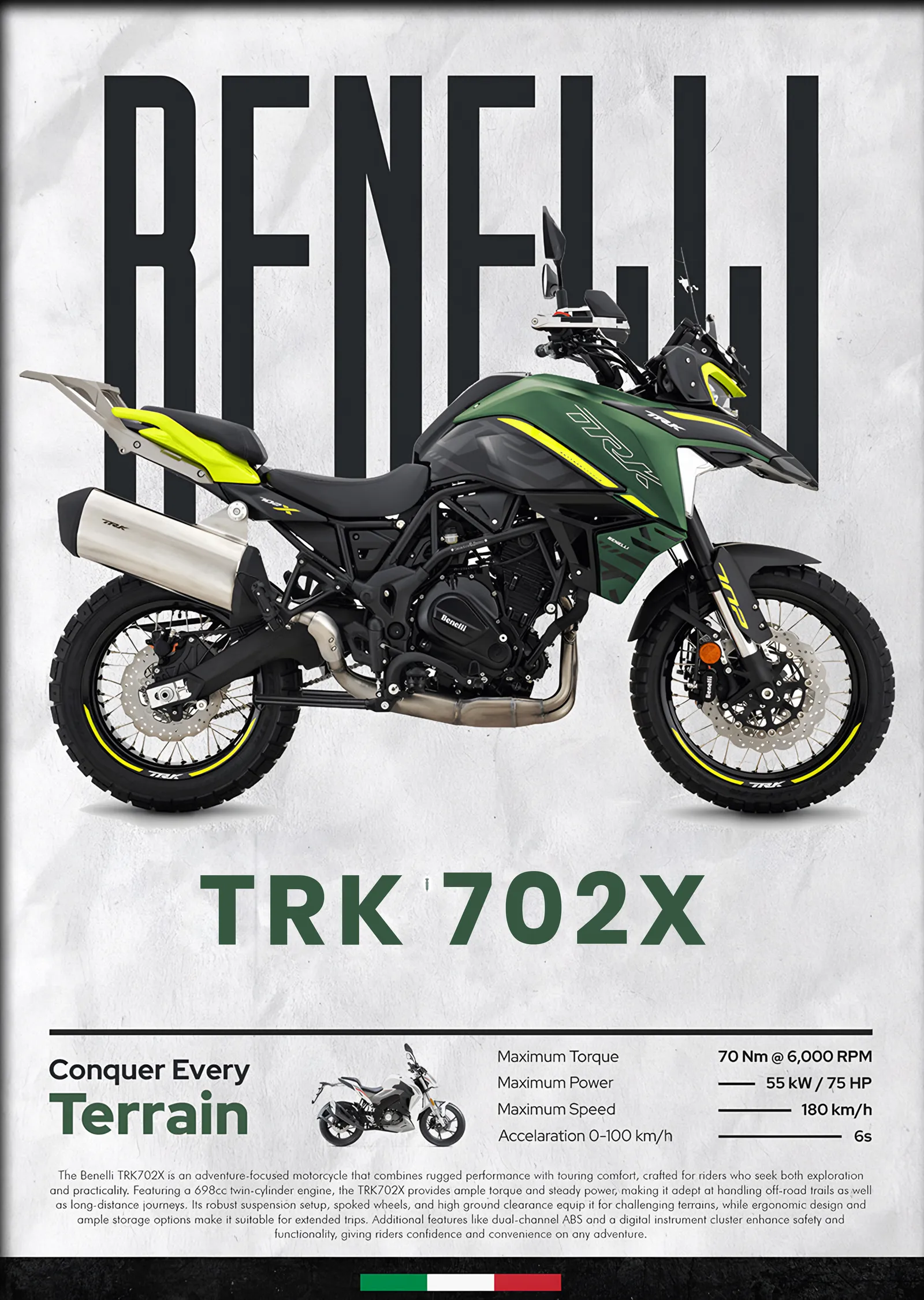 Benelli TRK 702X metal tablo