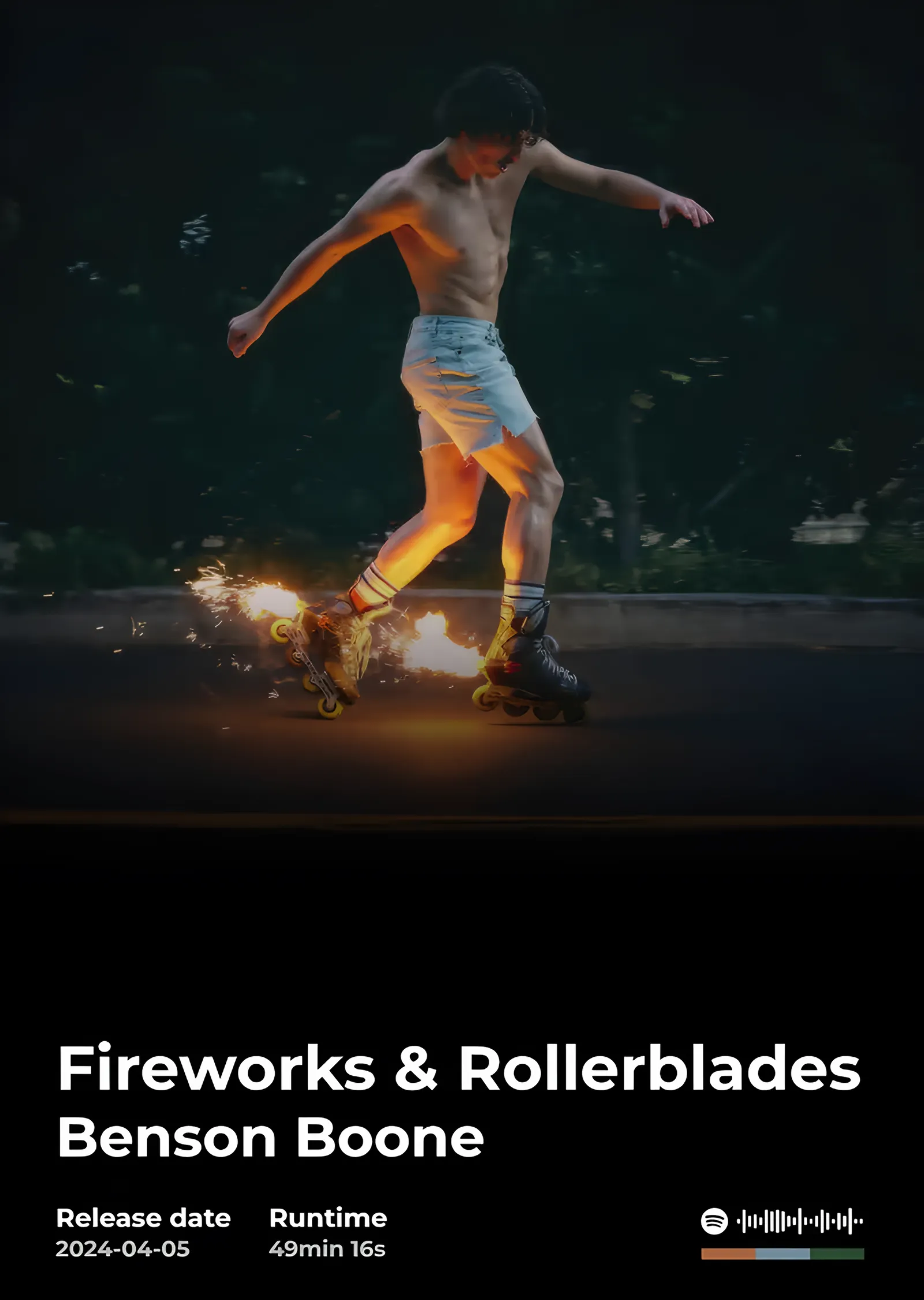 Benson Boone - Fireworks & Rollerblades Kapak Karesi metal tablo