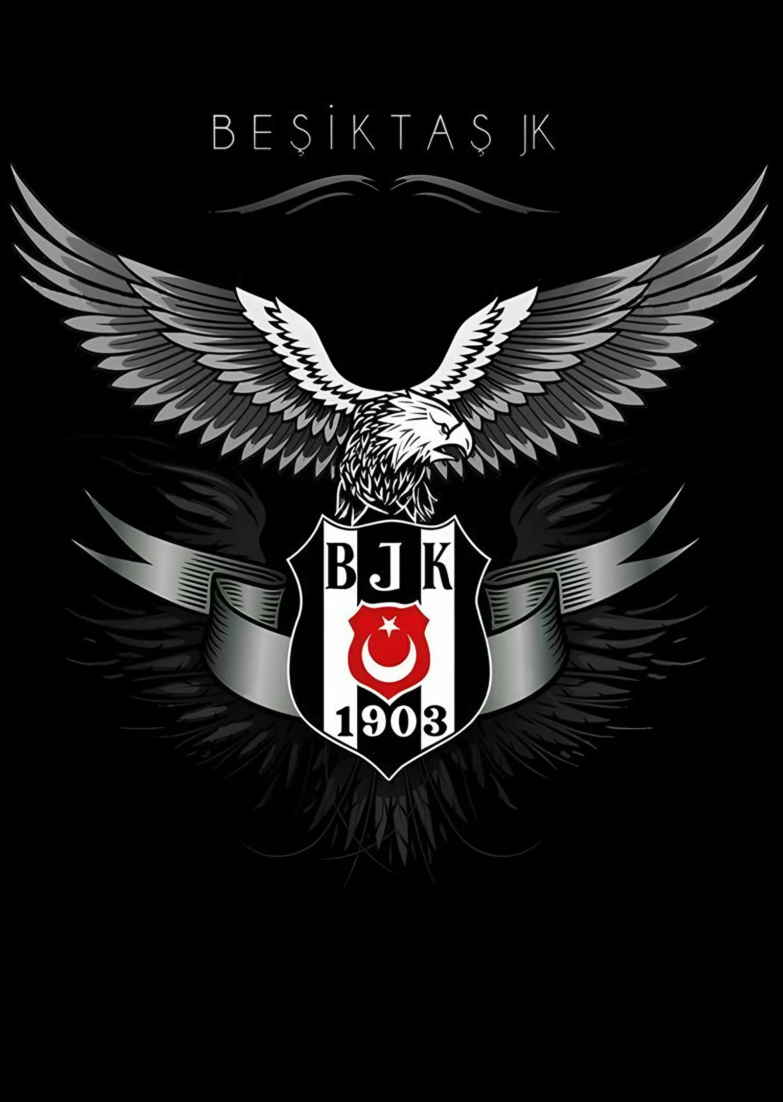 Beşiktaş JK: Gümüş Kanatlı Kartal Amblemi metal tablo