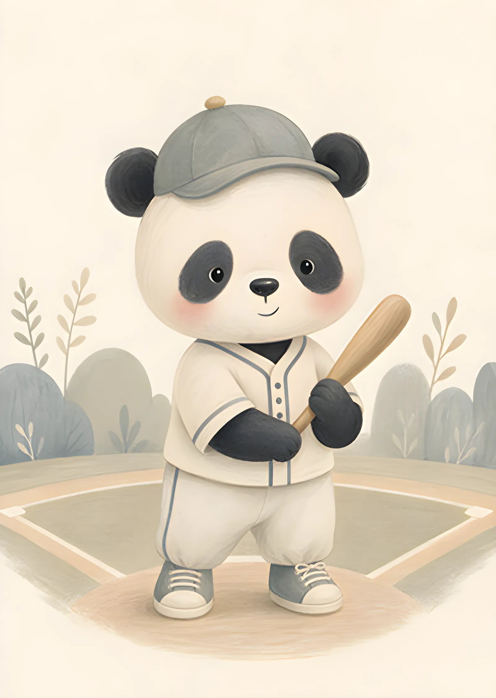 Beyzbolcu Panda metal tablo