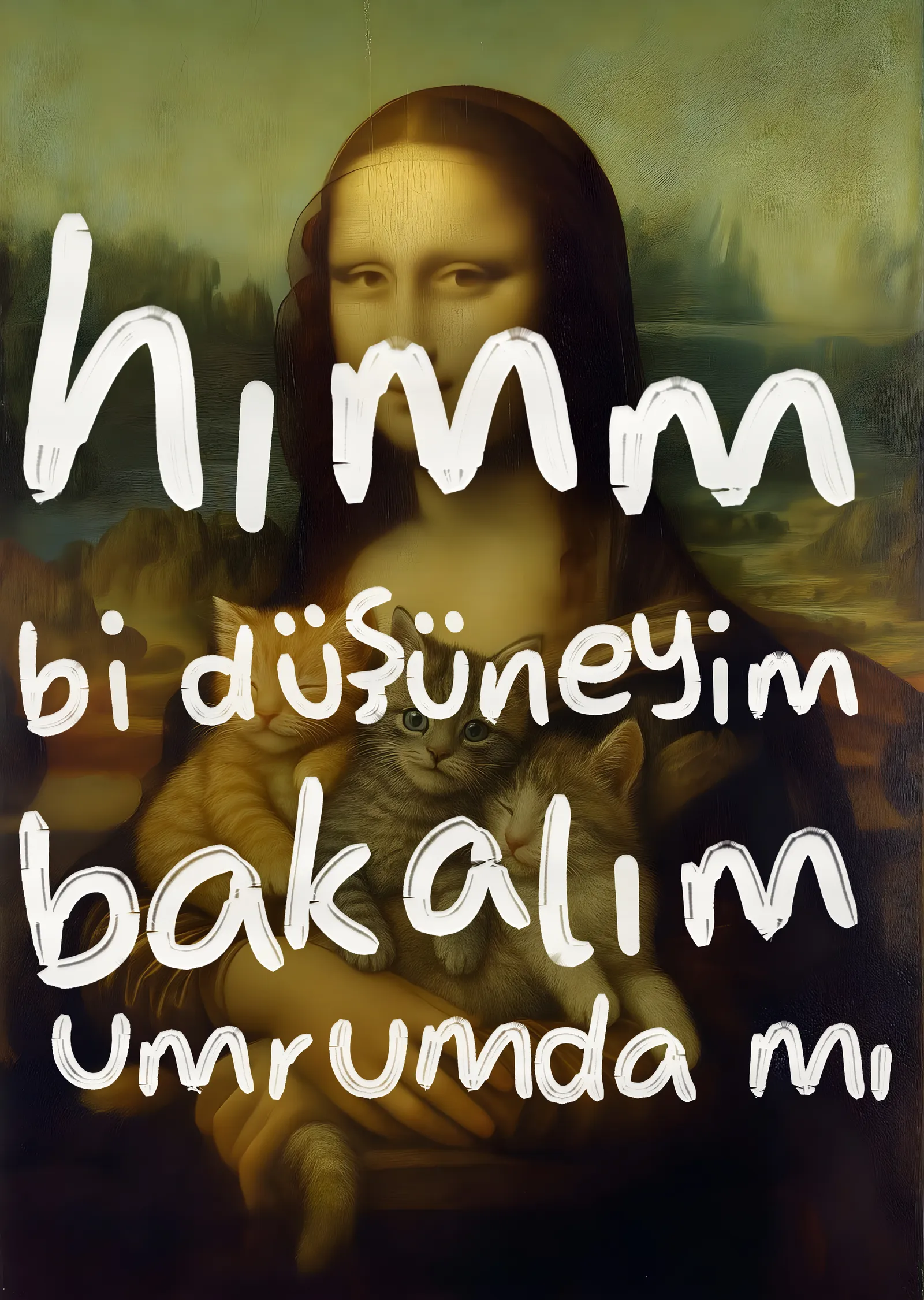 Bi Düşüneyim Bakalım Umrumda mı metal tablo