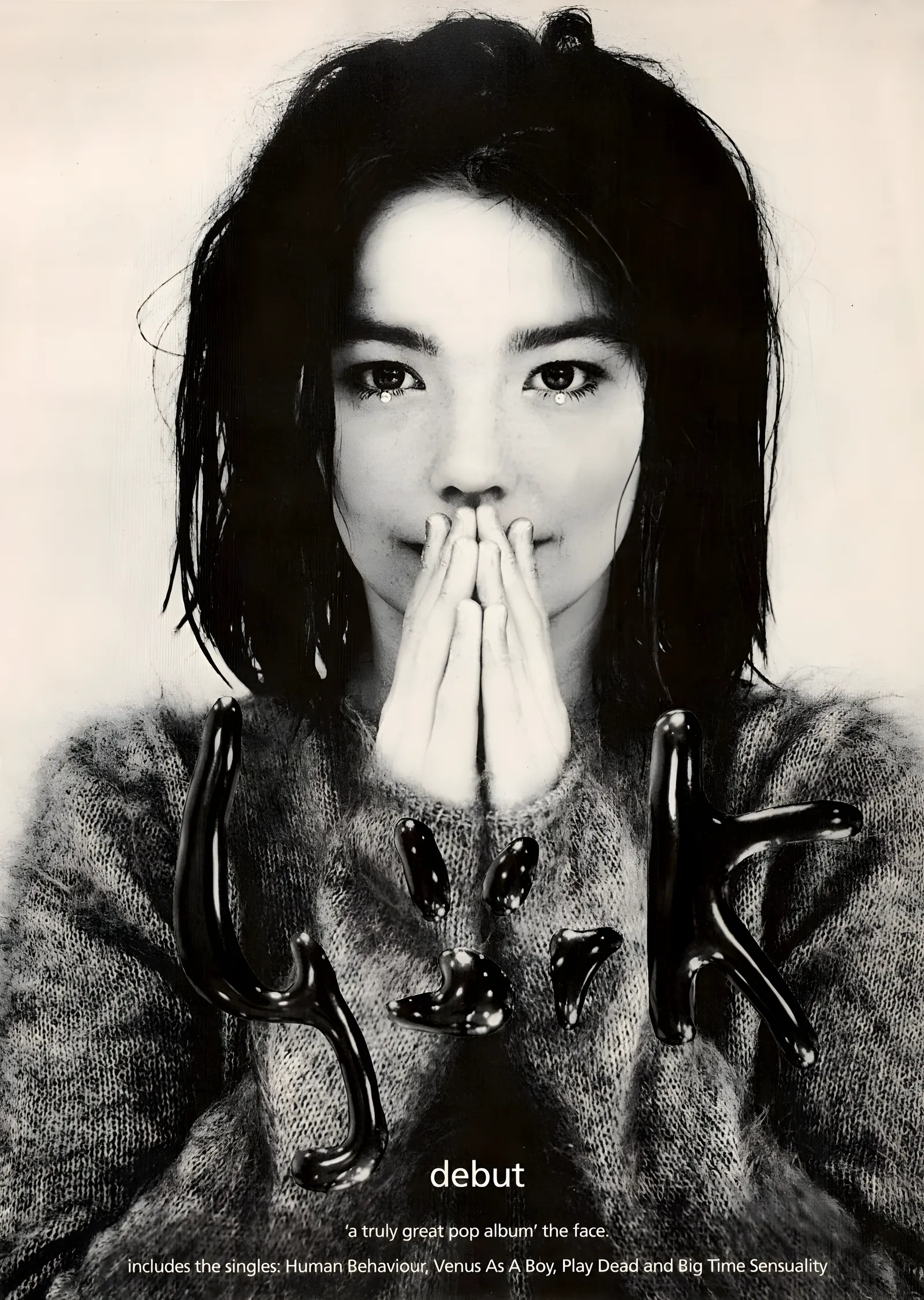 Björk: Debut Siyah Beyaz metal tablo
