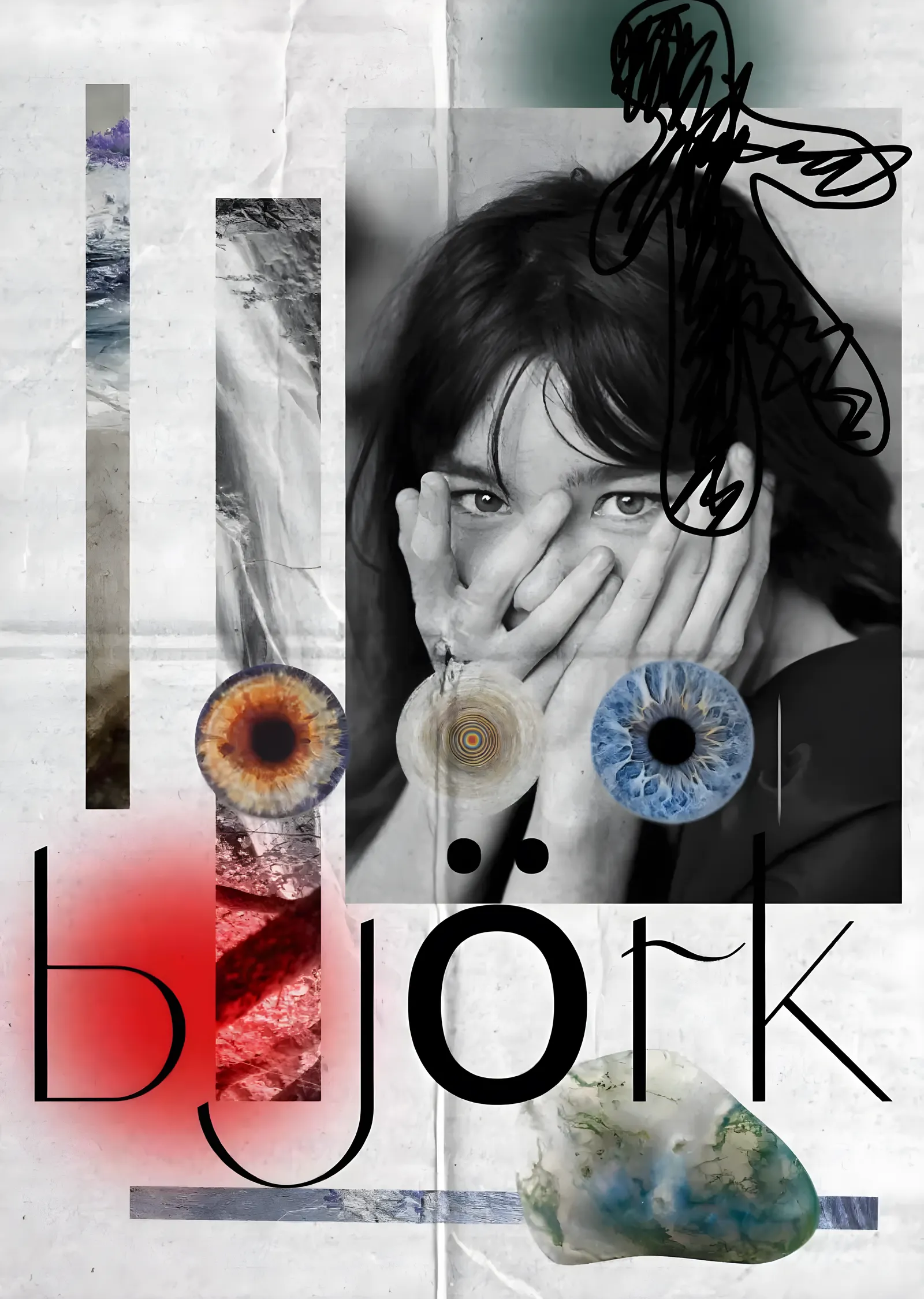 Björk: Göz Kolajı metal tablo