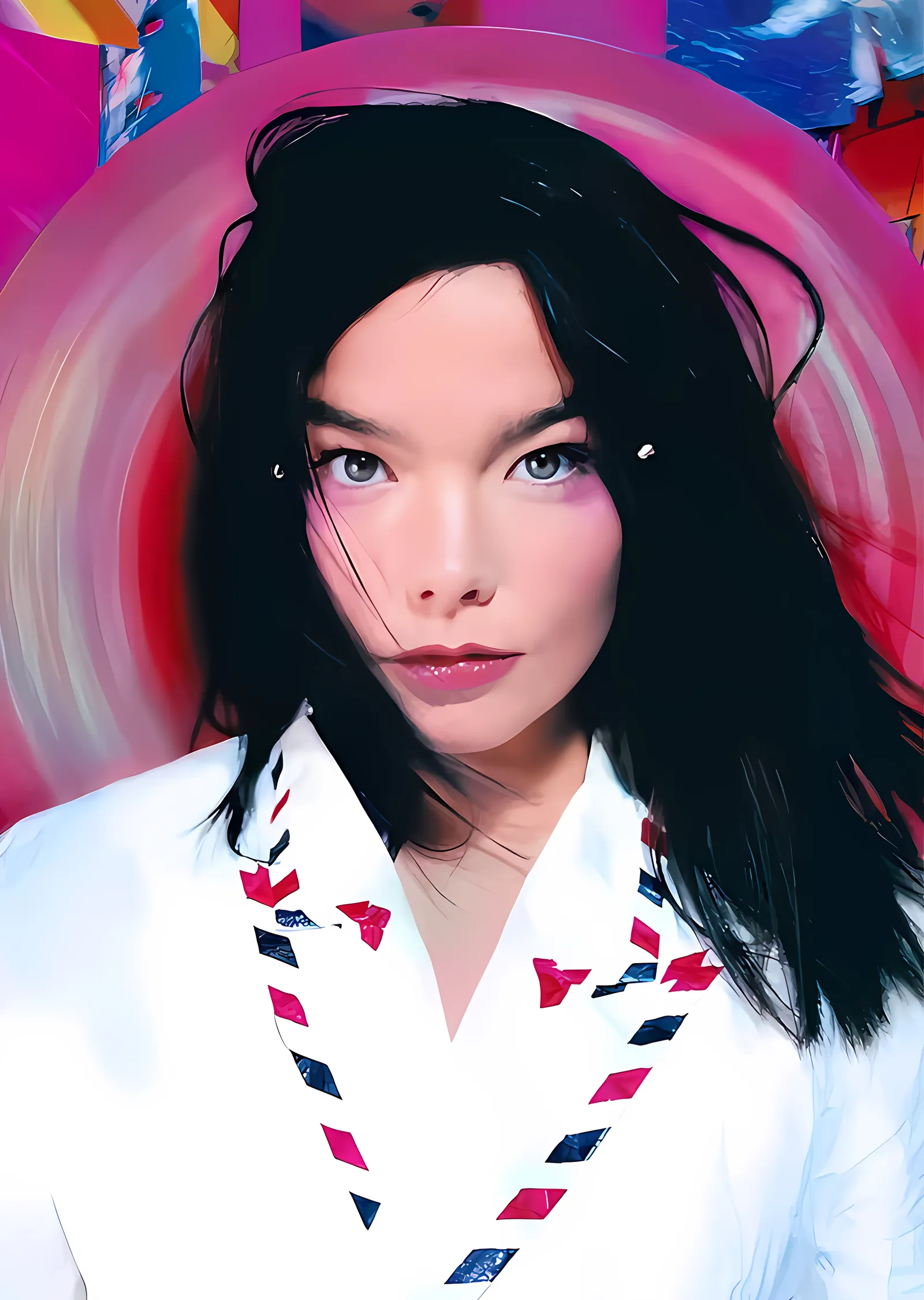 Björk: Pembe Halka Portre metal tablo