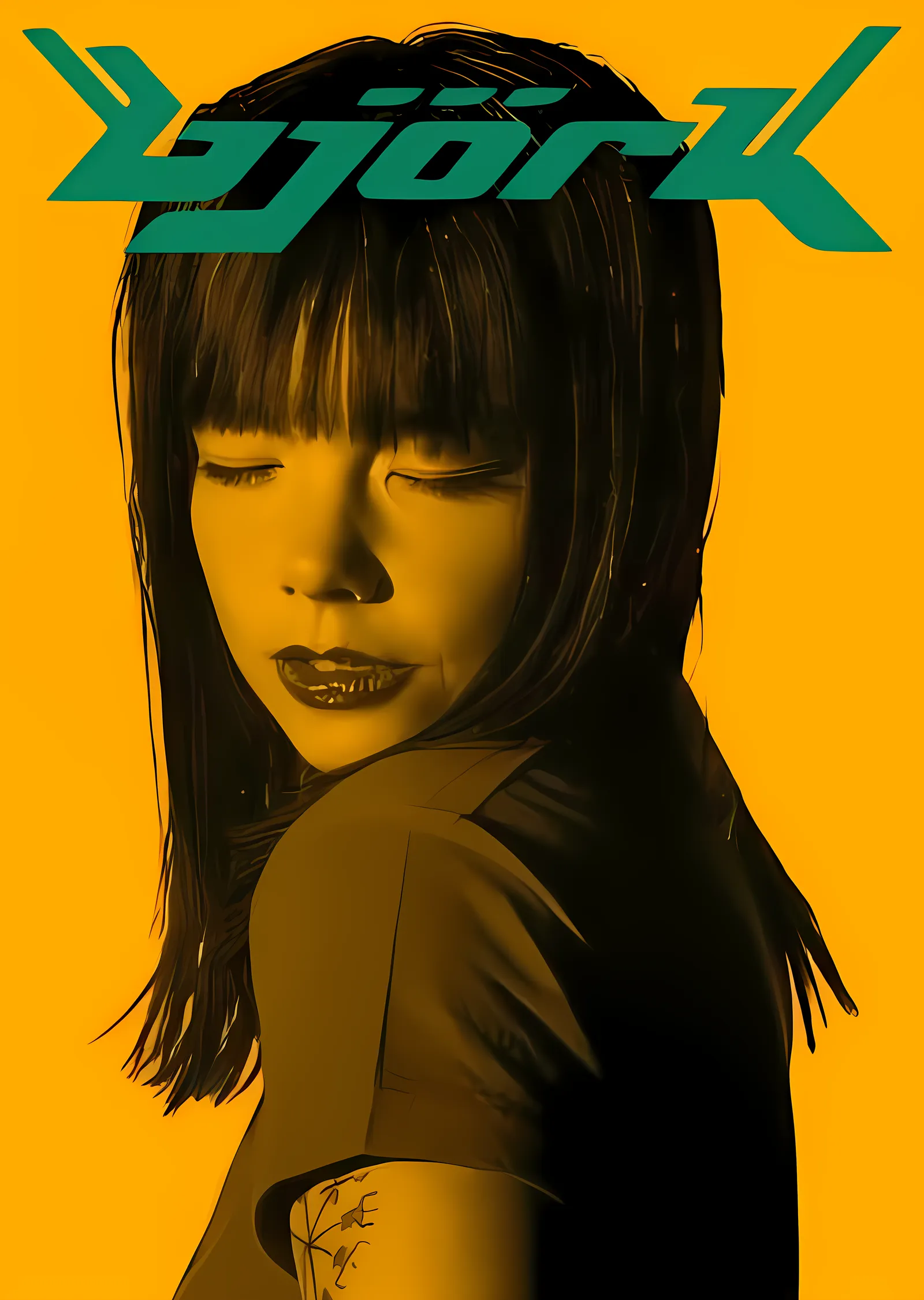Björk: Sarı Zeminde Profil metal tablo
