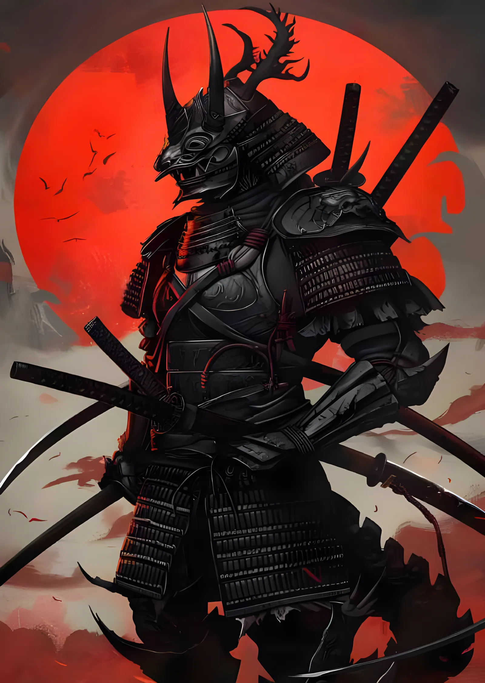 Kara Oni Samuray - Kızıl Güneşin Katanaları metal tablo
