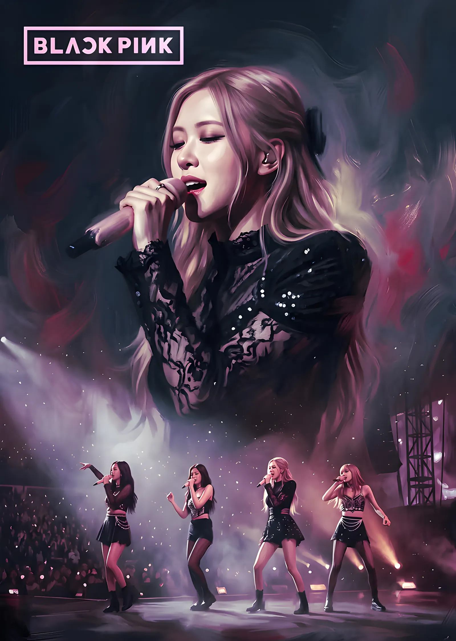 BLACKPINK - Konser Sahnesi metal tablo