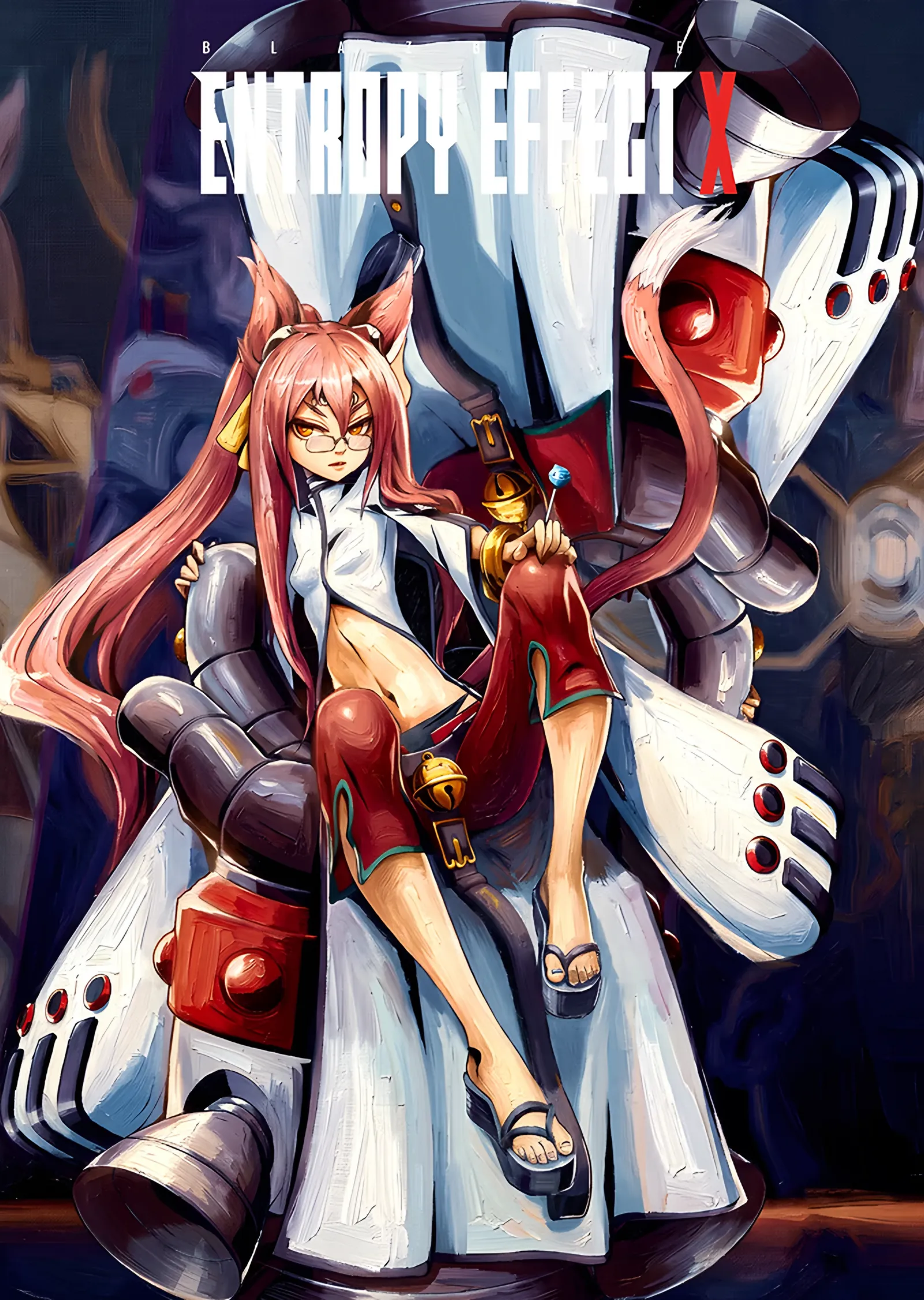 BlazBlue Entropy Effect: Kedi Kulaklı Kokonoe metal tablo