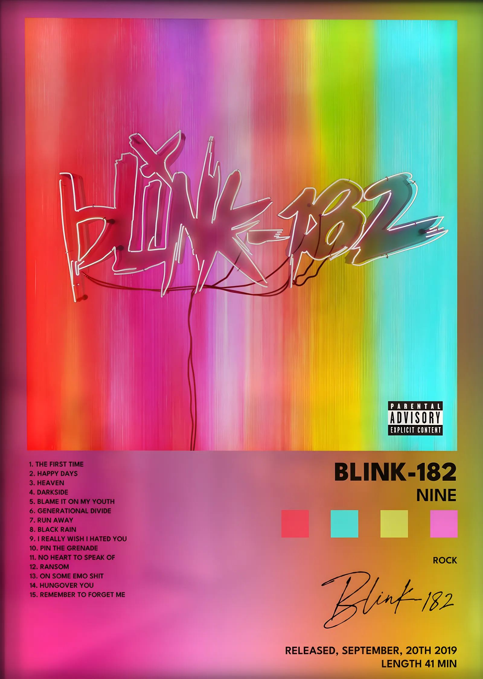 blink-182: Nine metal tablo