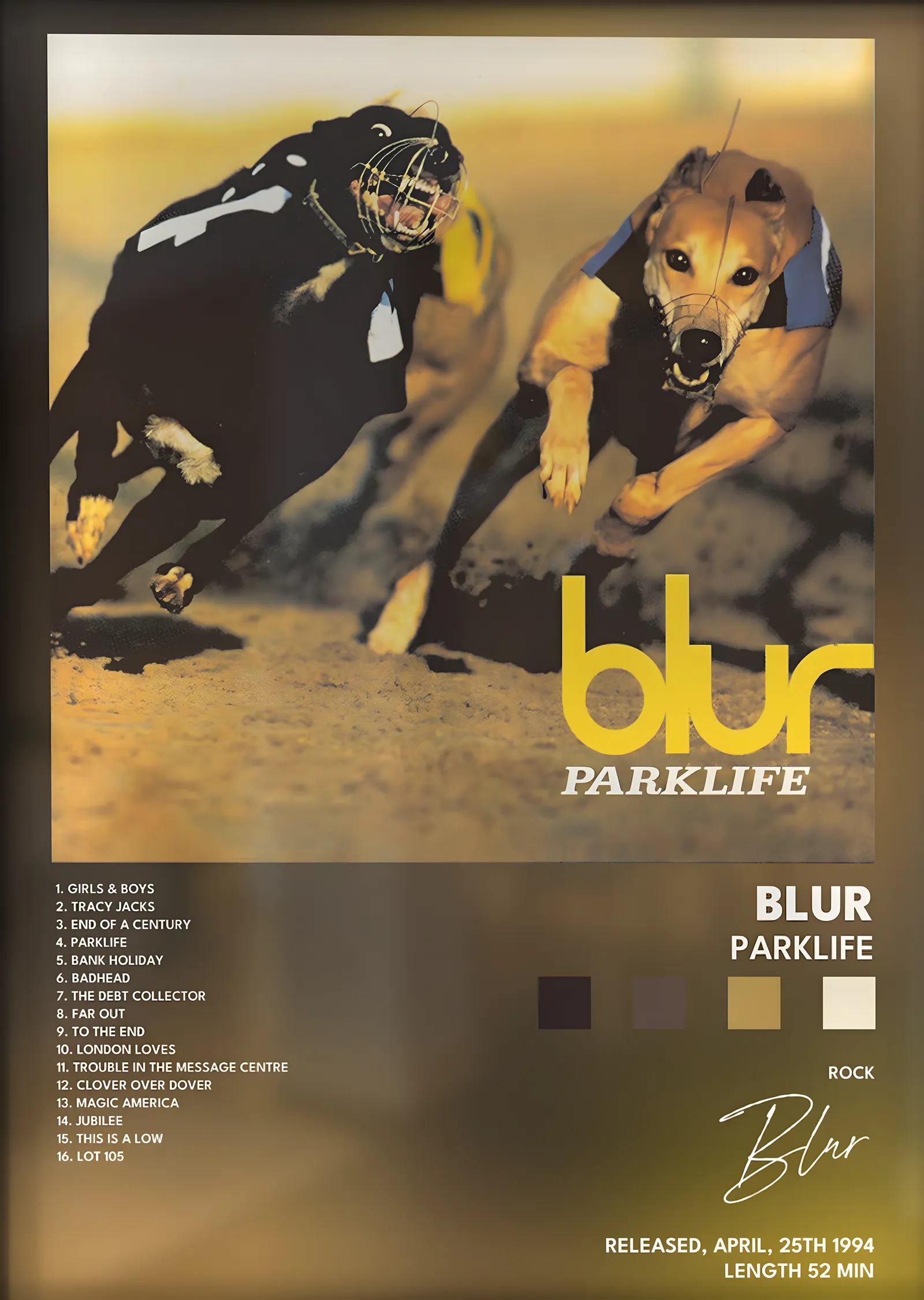Blur: Parklife metal tablo