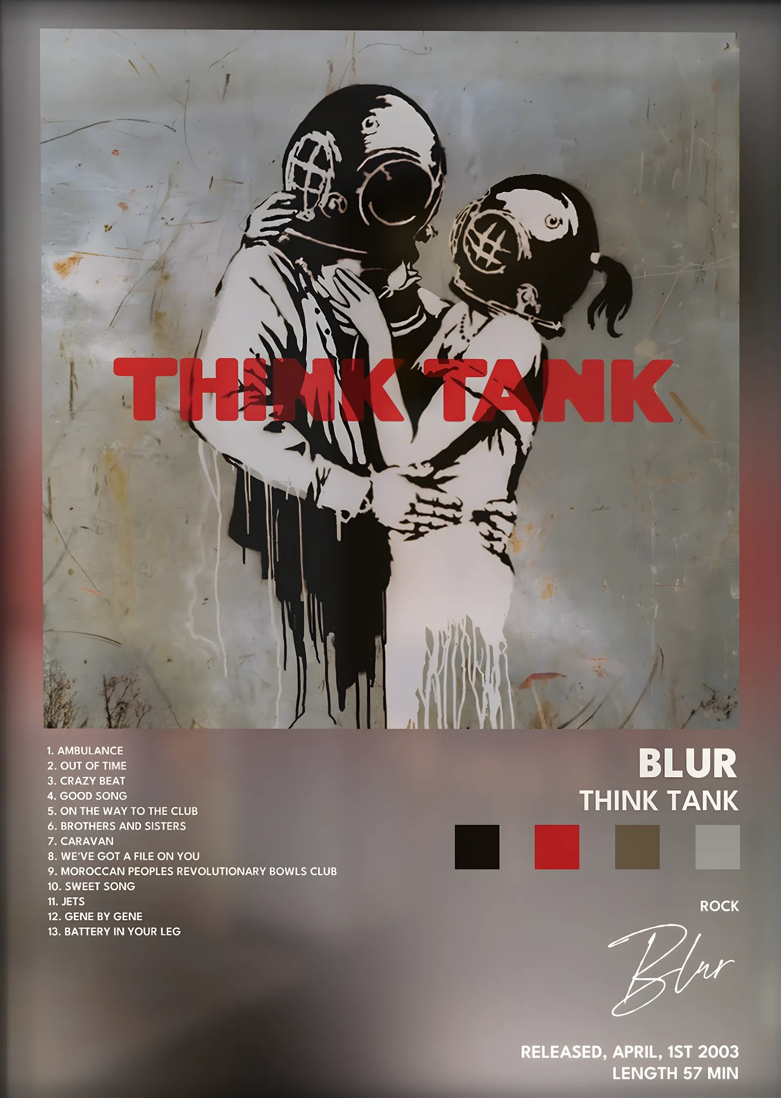 Blur: Think Tank metal tablo