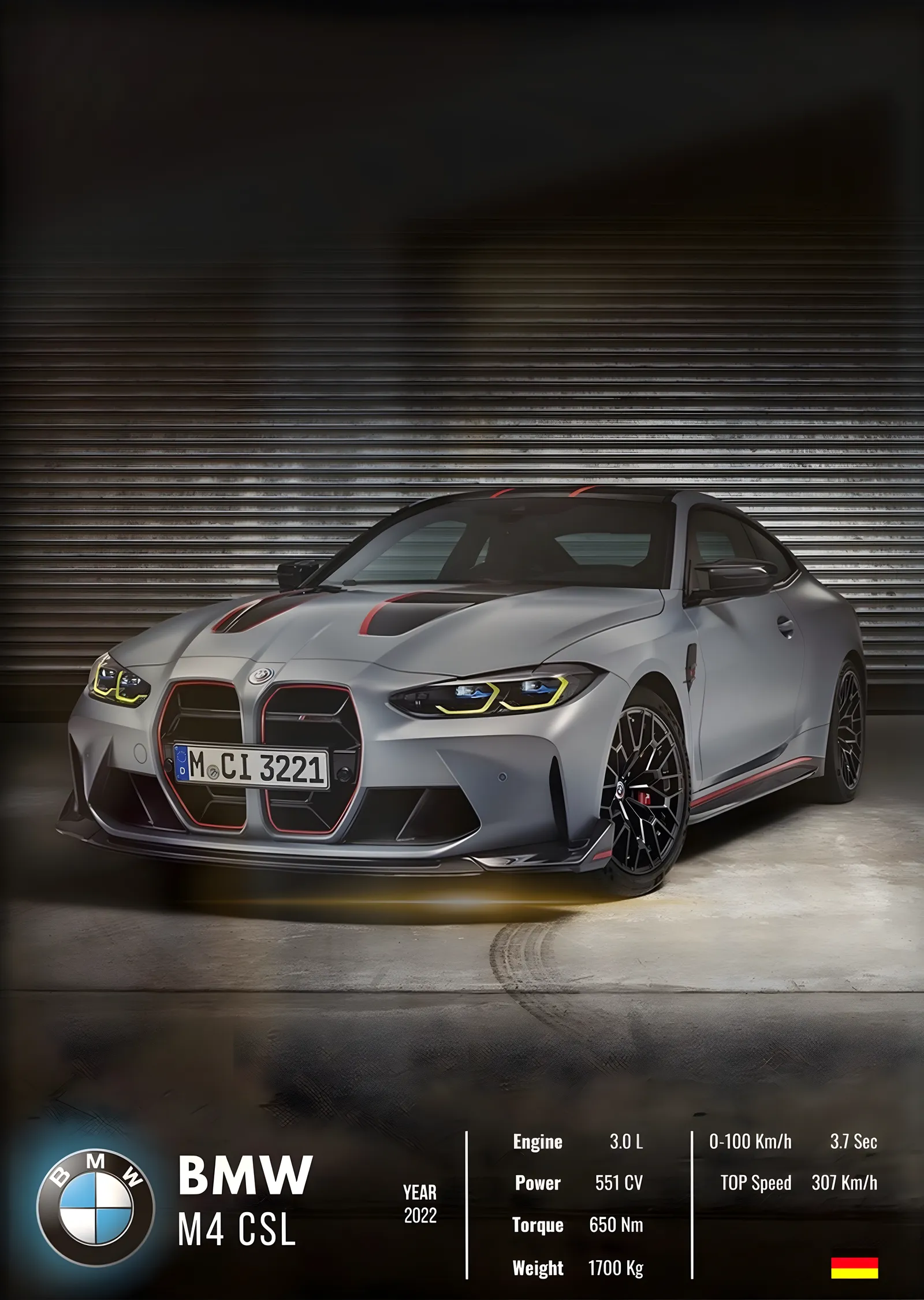 BMW M4 CSL: Gece metal tablo